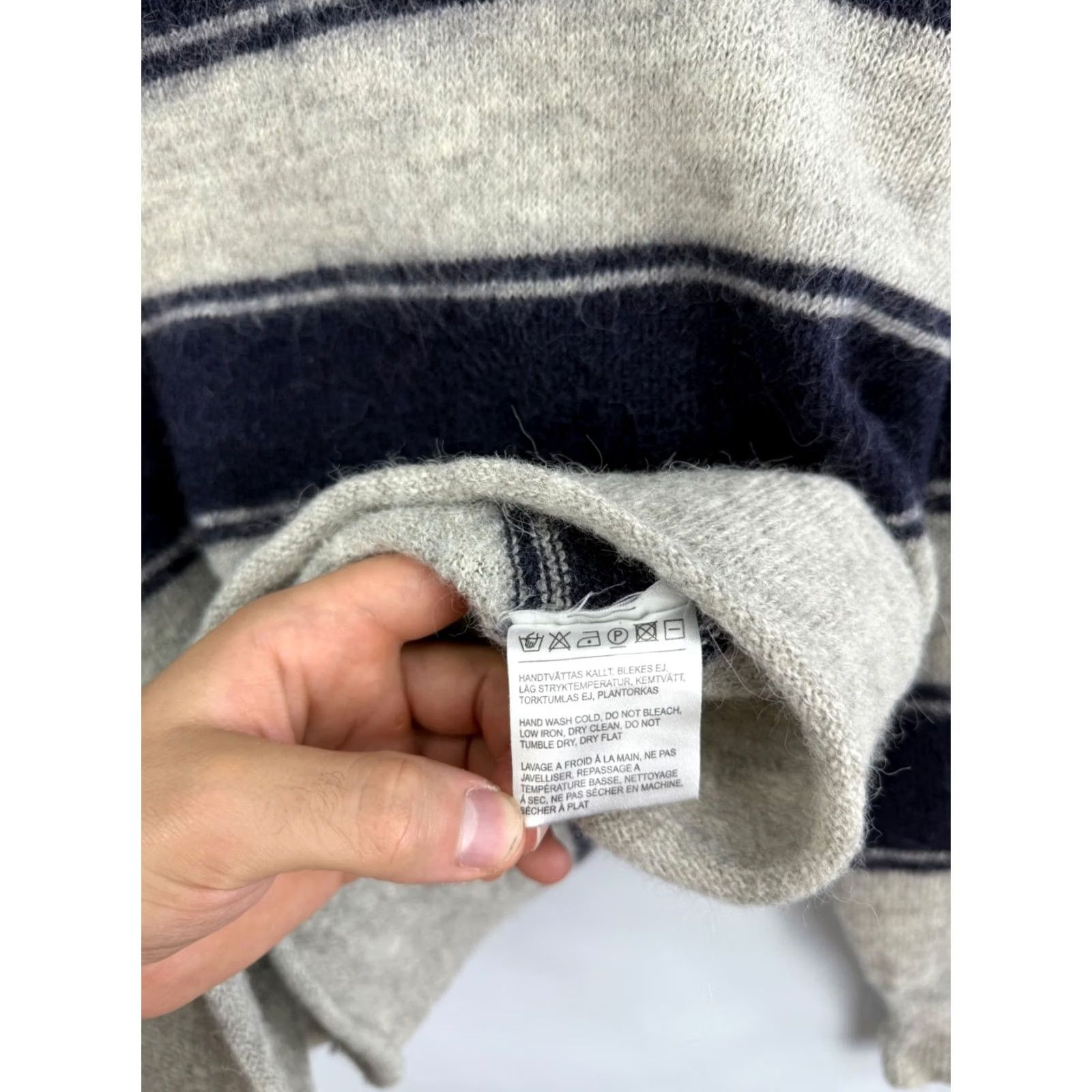 Acne Studios Y2K Acne Studios Alpaca Wool Striped Sweater Navy LIMA AW11 XL Multicolor Womens Pullover Knit Shirt Size XL / US 12-14 / IT 48-50 - 6 Thumbnail