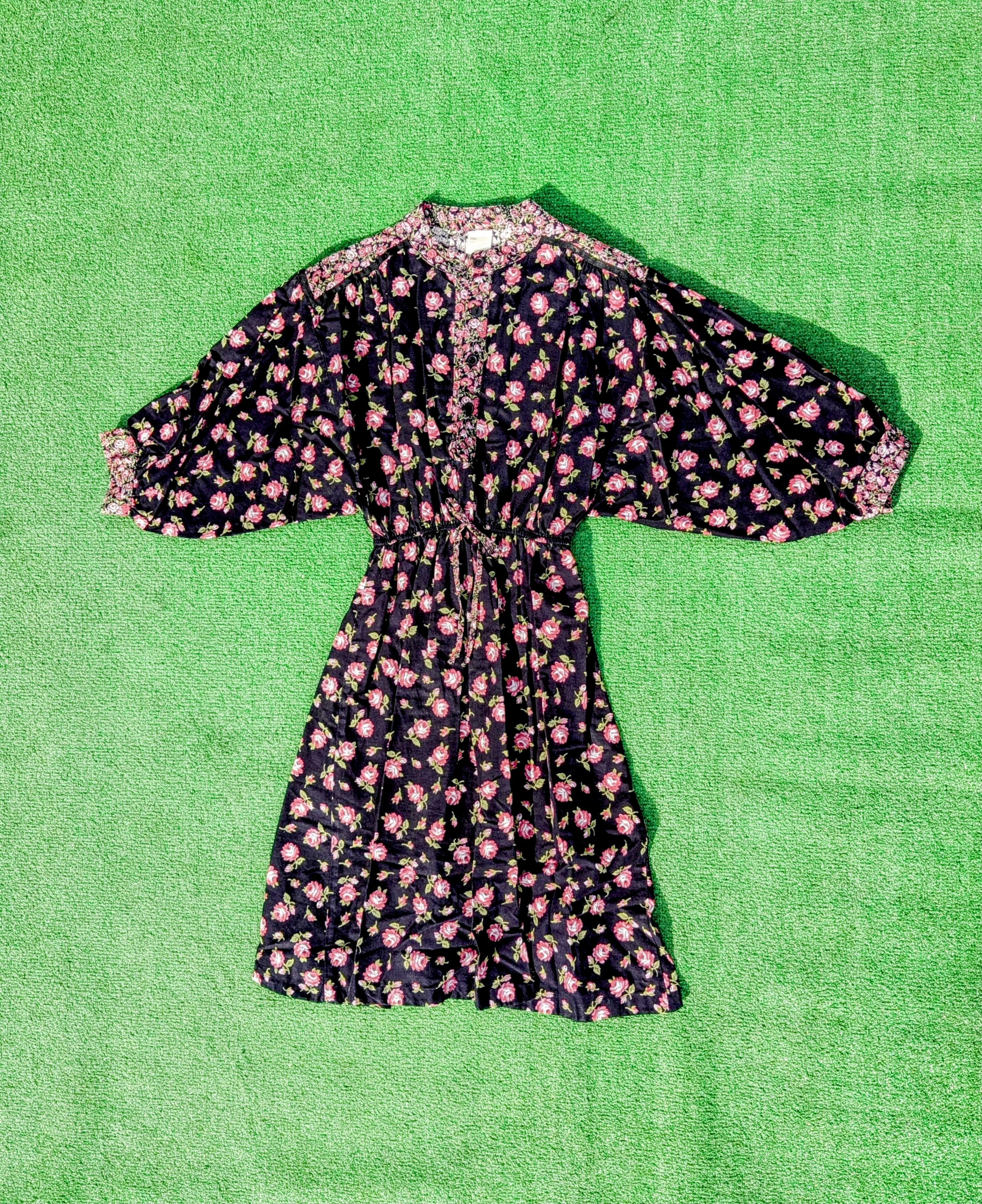 Vintage VTG Floral Petite Flowy L/S Button Cinched Midi Dress Size S / US 4 / IT 40 - 5 Thumbnail