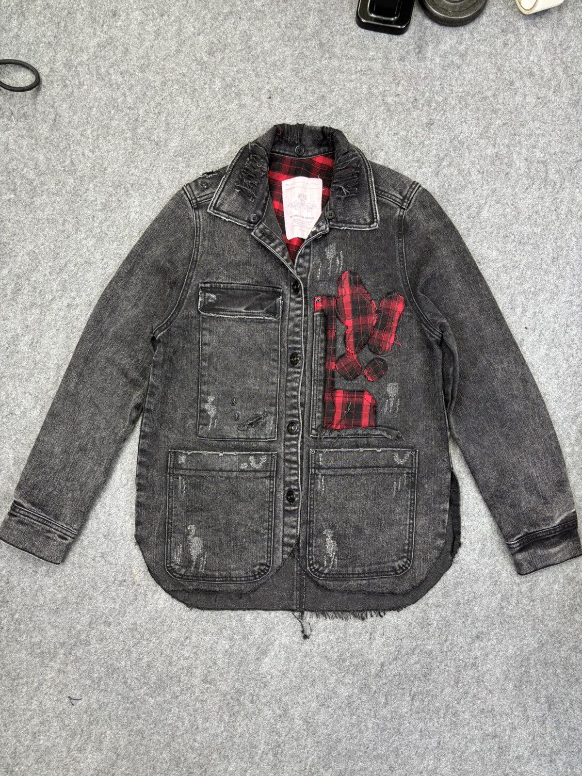 Other 💥Designer Style💥Tankus Distresed Patchwork Denim Jacket F934 Size US S / EU 44-46 / 1 - 14 Thumbnail