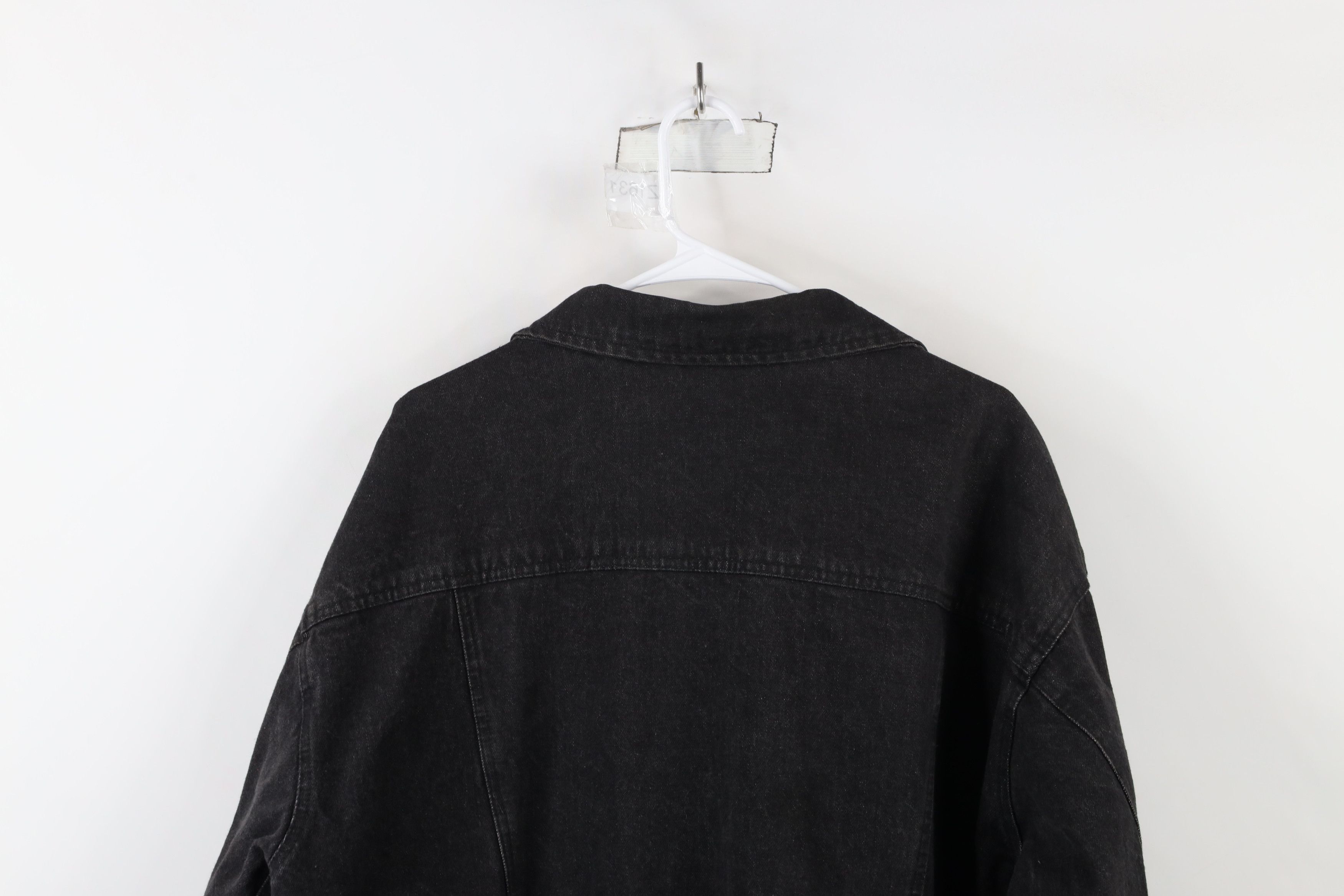 Vintage Vintage 90s Streetwear Baggy Denim Jean Trucker Jacket Black Size XL / US 12-14 / IT 48-50 - 15 Thumbnail