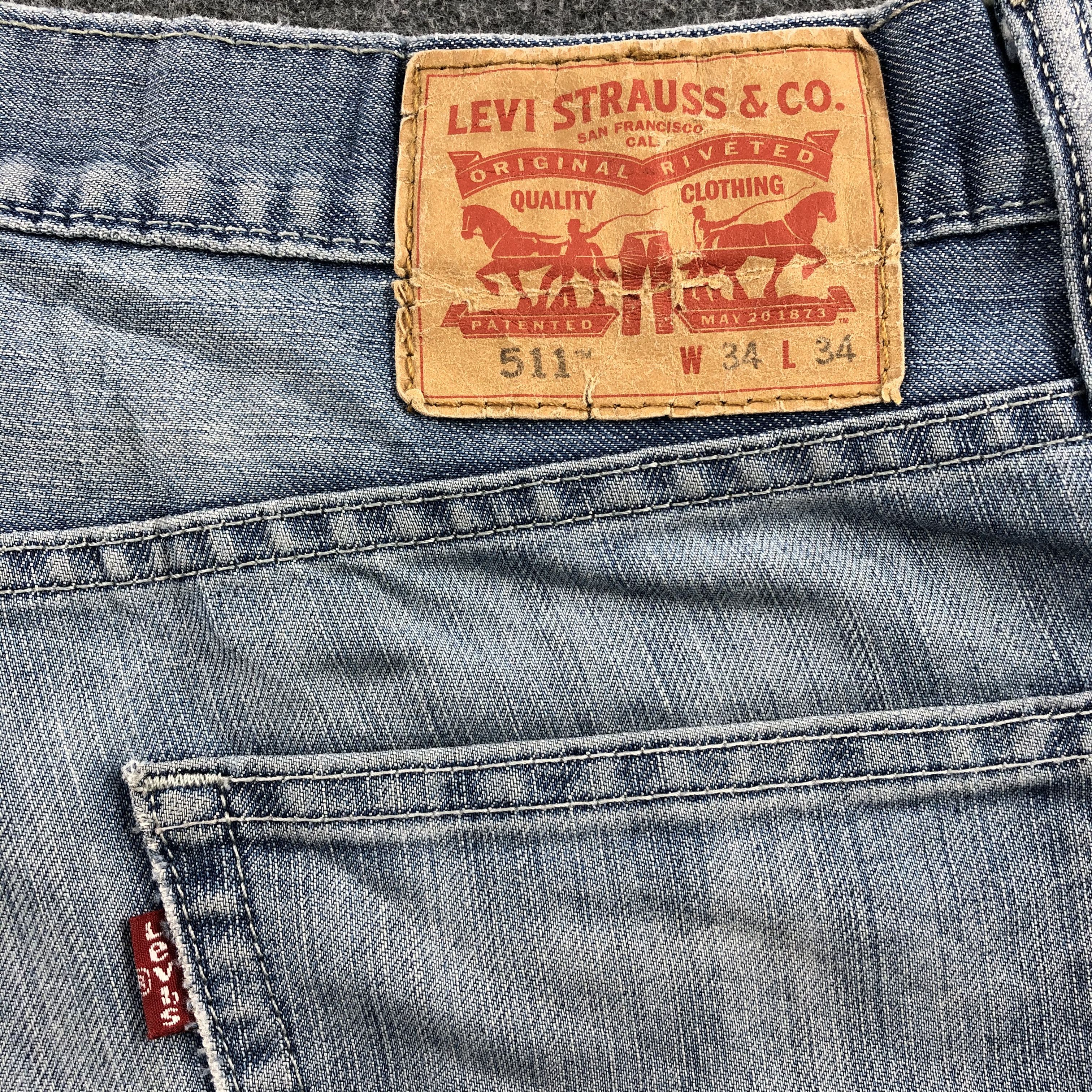 Levi's Vintage Distress Light Wash Levis 511 Jeans-JM1166 Size US 34 / EU 50 - 6 Thumbnail