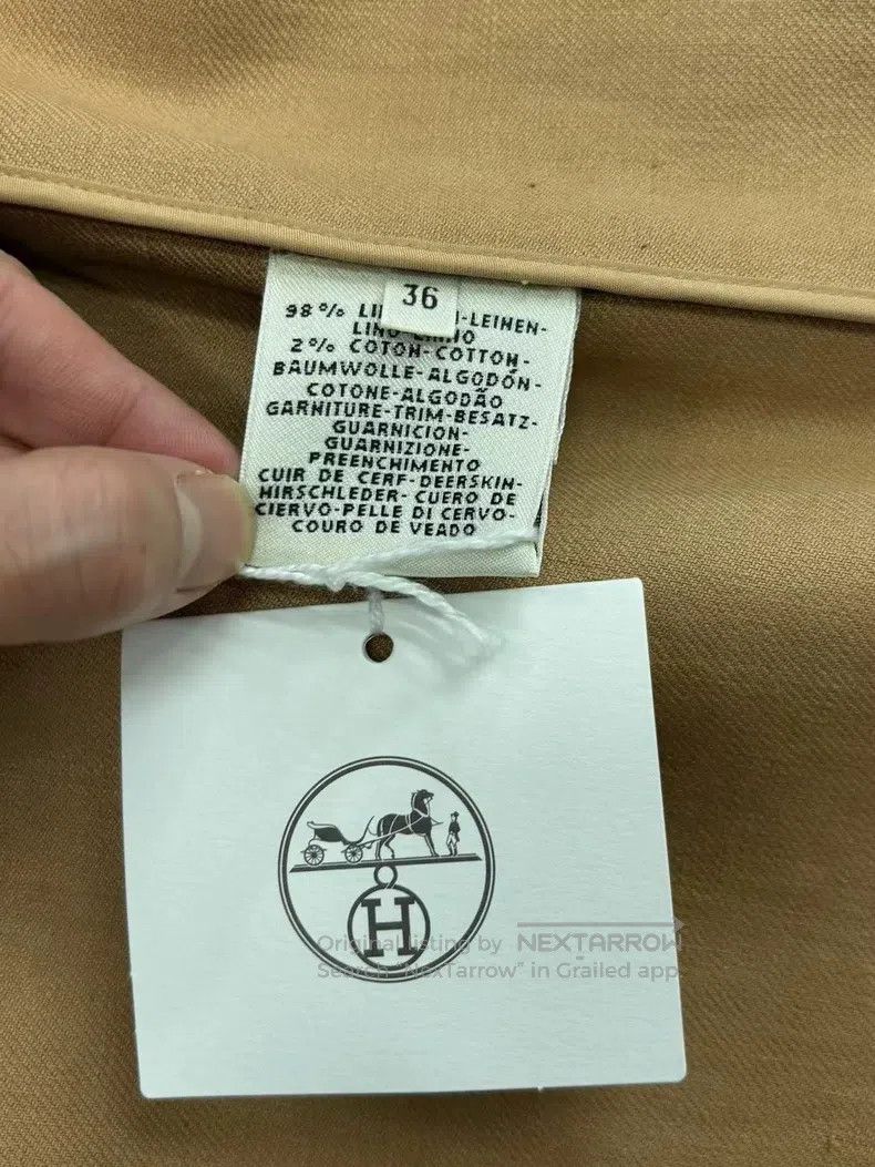 Hermes Hermes Khaki linen coat Size XS / US 0-2 / IT 36-38 - 5 Thumbnail