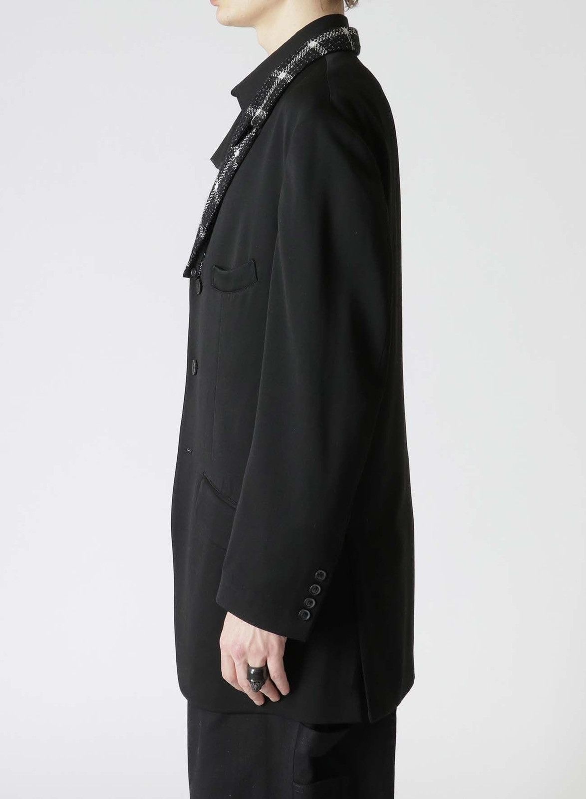 Yohji Yamamoto Yohji Yamamoto Tuxedo Detachable Check Tweed Lapel Jacket Size US L / EU 52-54 / 3 - 6 Thumbnail