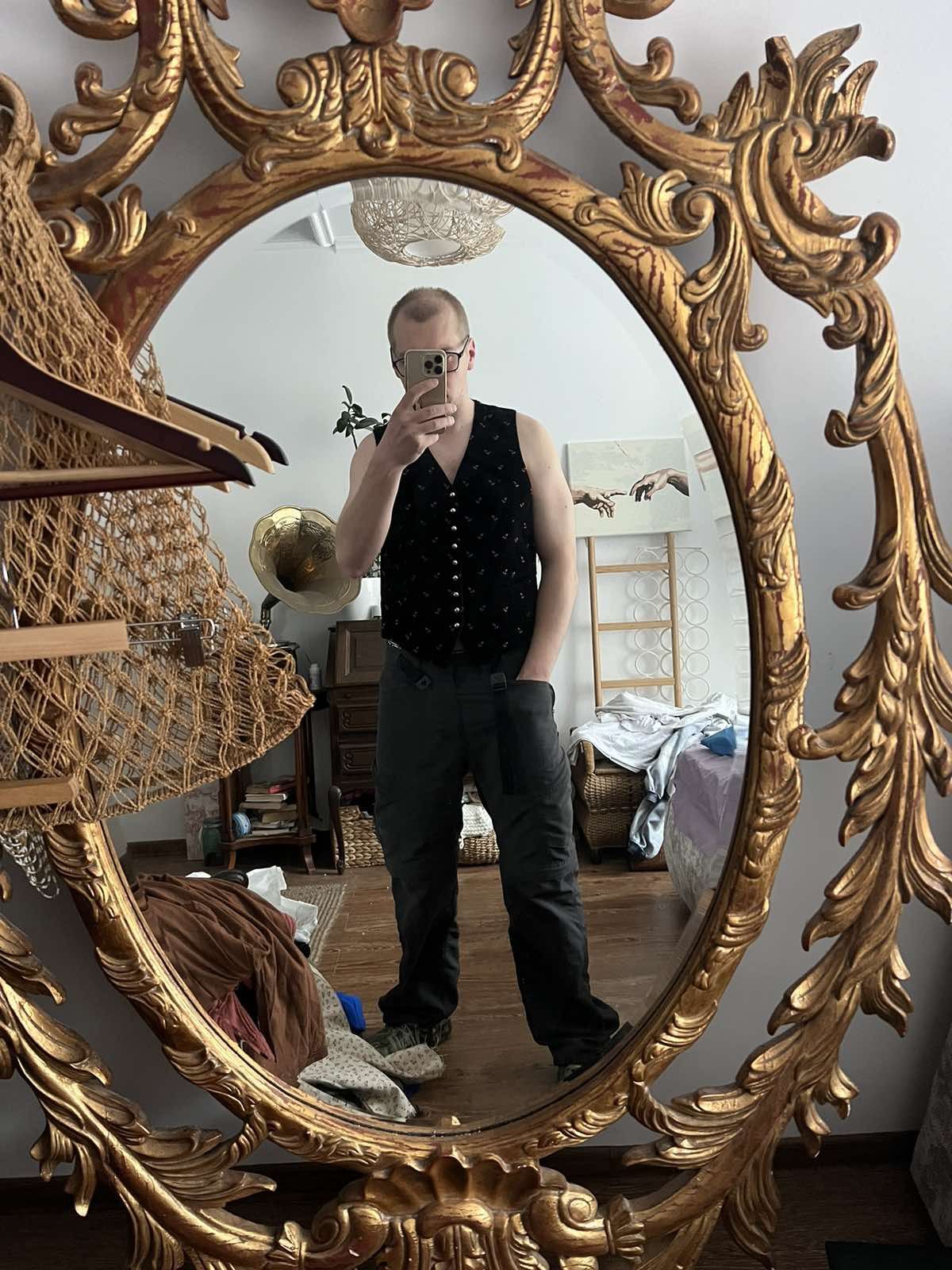 Vintage Men's German Style Traditional Men's Grasegger Black Vest Size US M / EU 48-50 / 2 - 5 Thumbnail