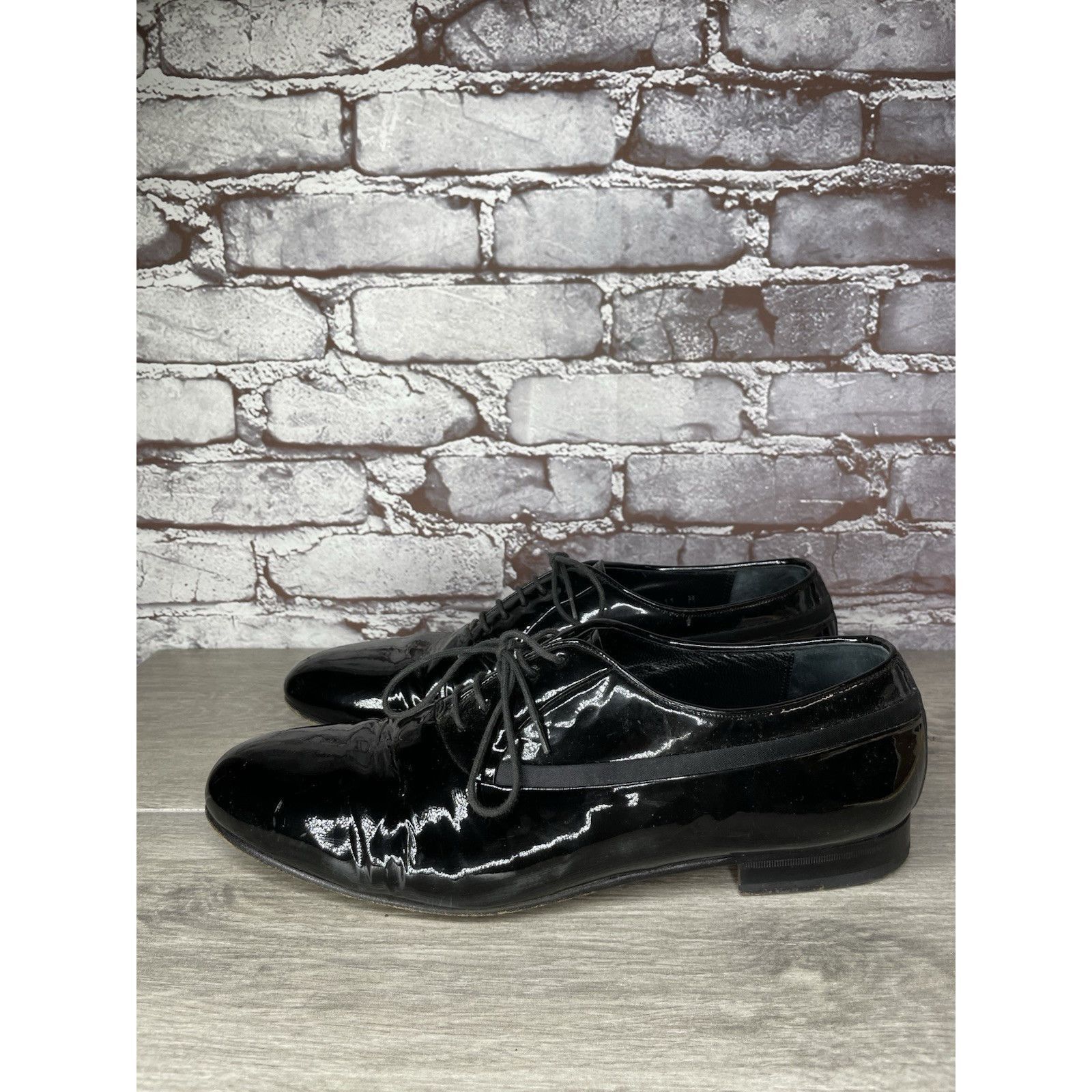 Mezlan Mezlan Broadway Black Patent Leather Tuxedo Oxfords Dress Sh Size US 11 / EU 44 - 1 Thumbnail