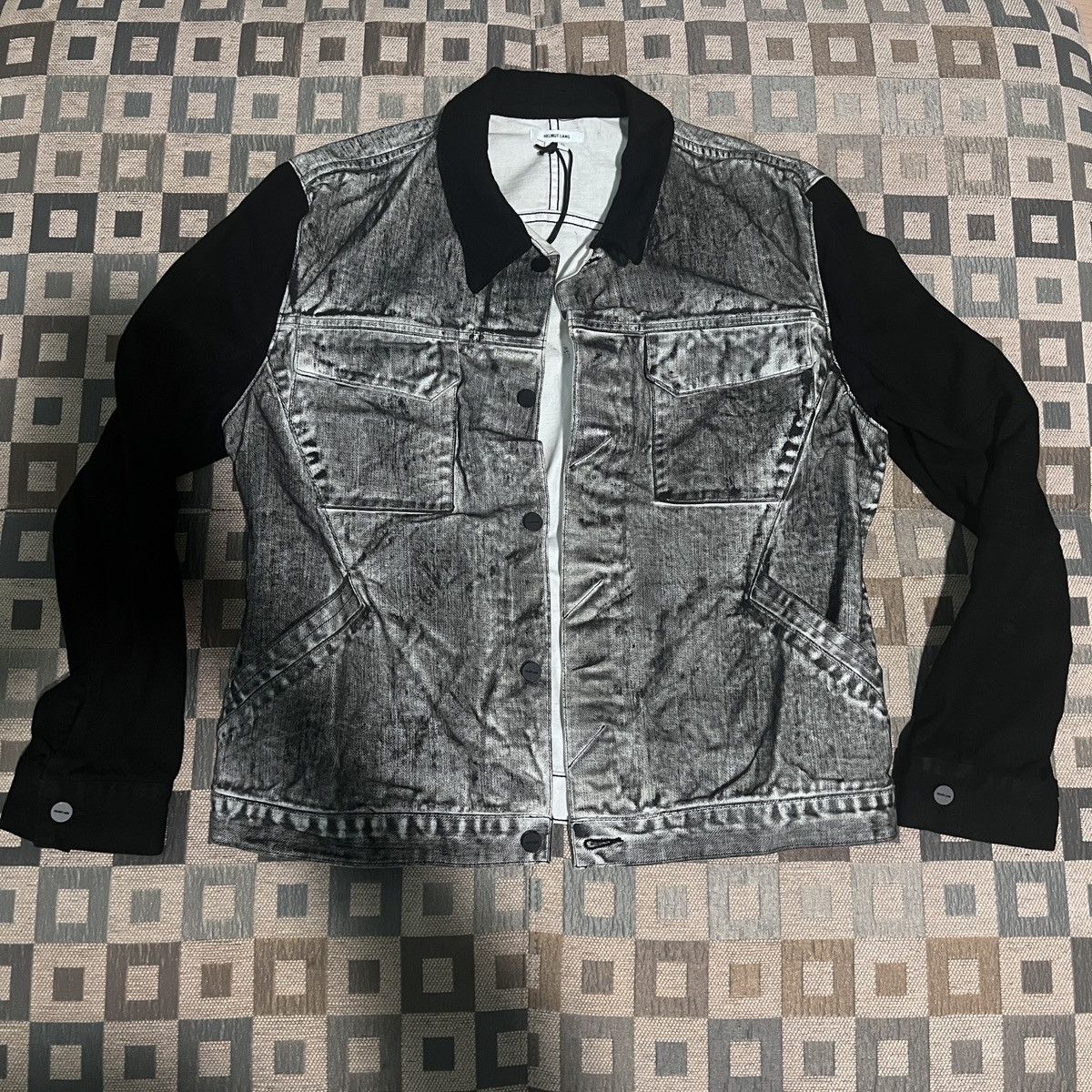 image of Helmut Lang Cmbo Jnjkt Grey Acid Wash Vcd Size XL Msrp$335 in Black, Men's