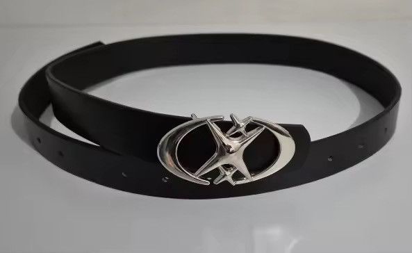 Japanese Brand Black Triple Star Pu Leather Belt Size 30 - 1 Thumbnail