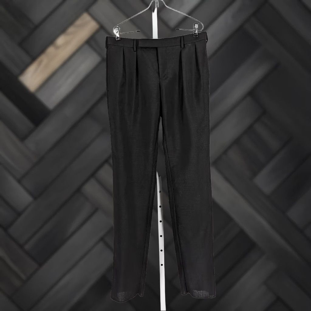 Yves Saint Laurent Saint Laurent Pants Men 33 in 36 in Inseam 33" Black Dress Pants FW 2017 Hedi Slimane 46 Regular Leather? Size US 30 / EU 46 - 1 Thumbnail