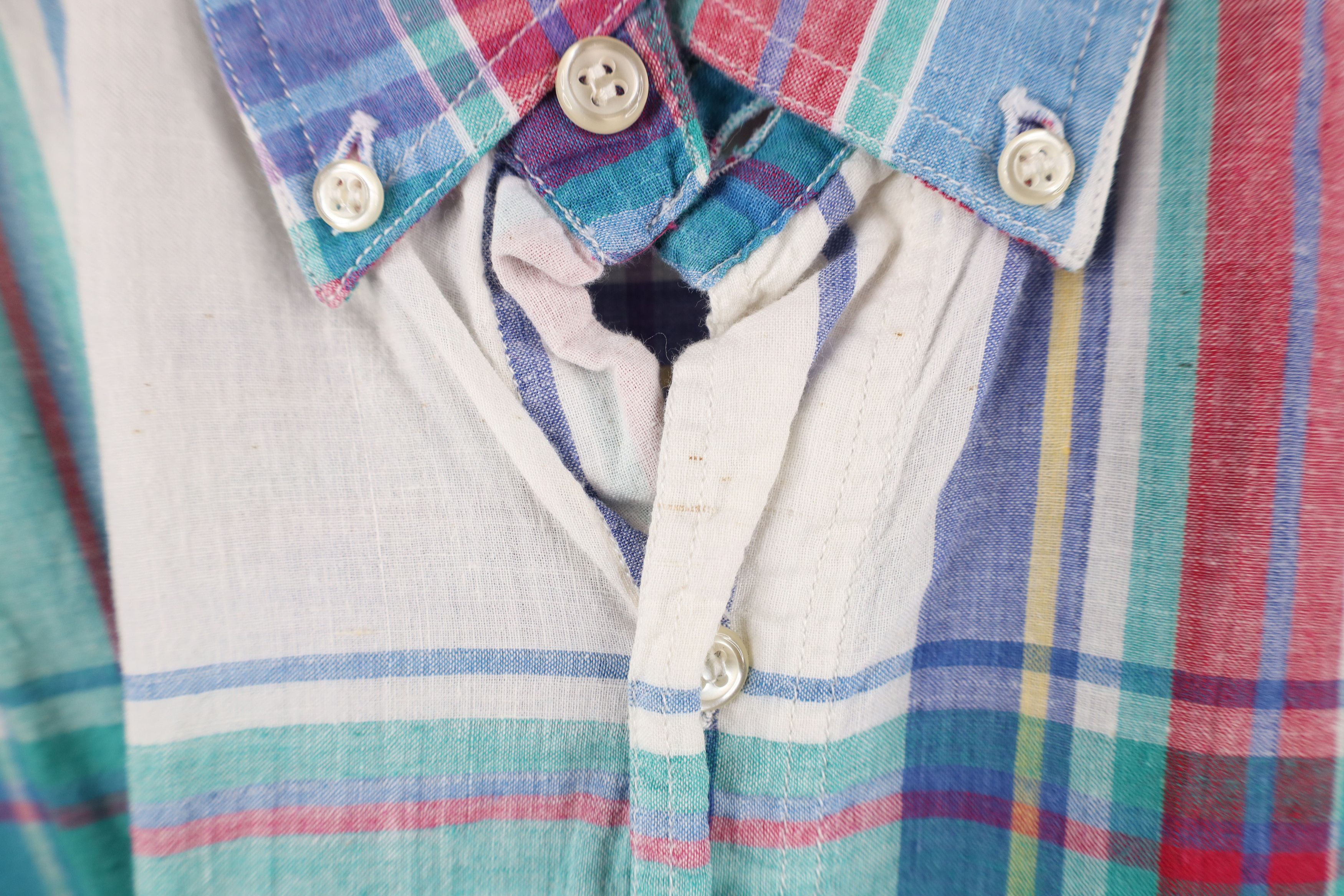 Vintage Vintage 90s Streetwear India Madras Plaid Button Down Shirt Size US L / EU 52-54 / 3 - 6 Thumbnail