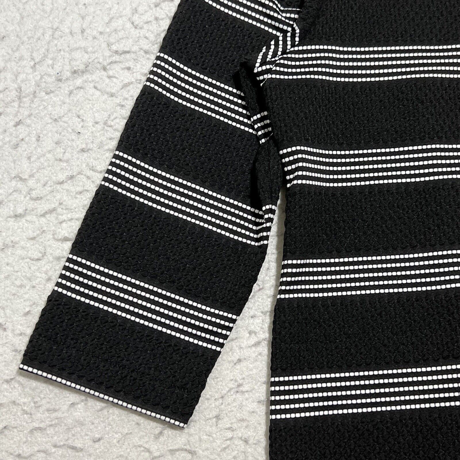 Chicos Chico's Black & White 3/4 Sleeve Shift Wrap Dress Size M / US 6-8 / IT 42-44 - 6 Thumbnail