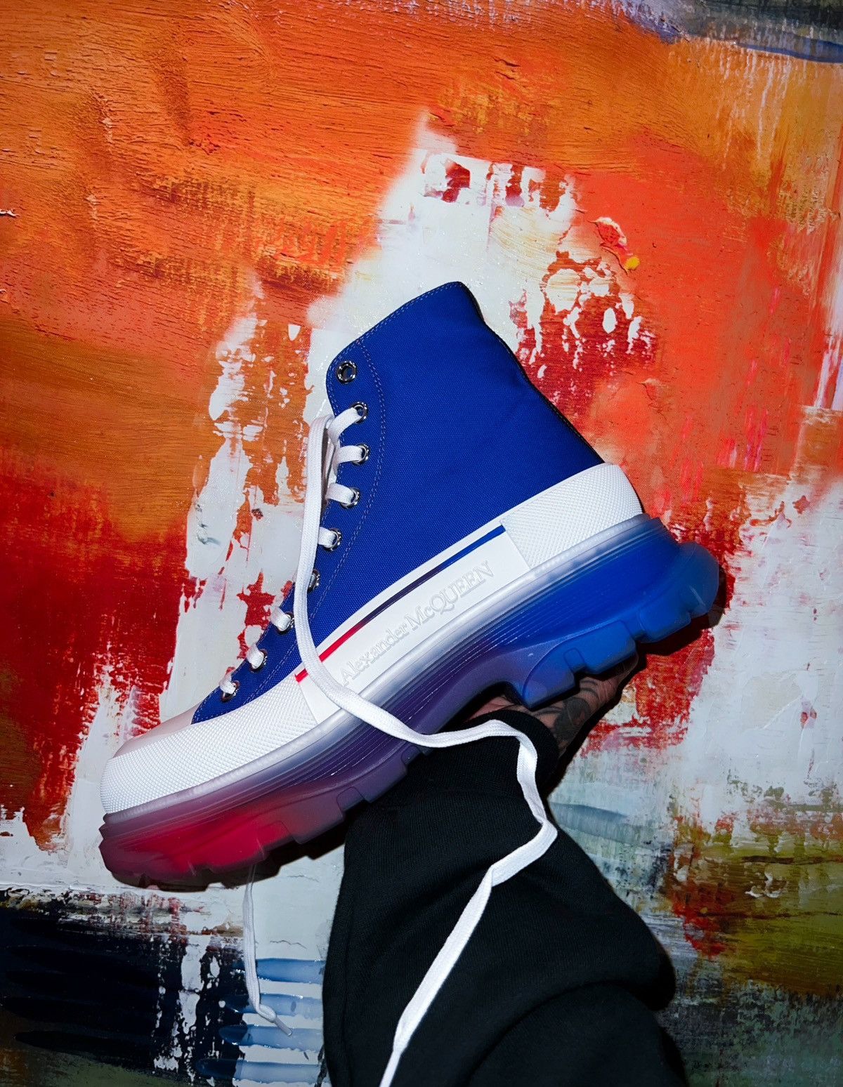 Alexander McQueen McQueen thread hi top sneakers Size US 9.5 / EU 42-43 - 1 Thumbnail
