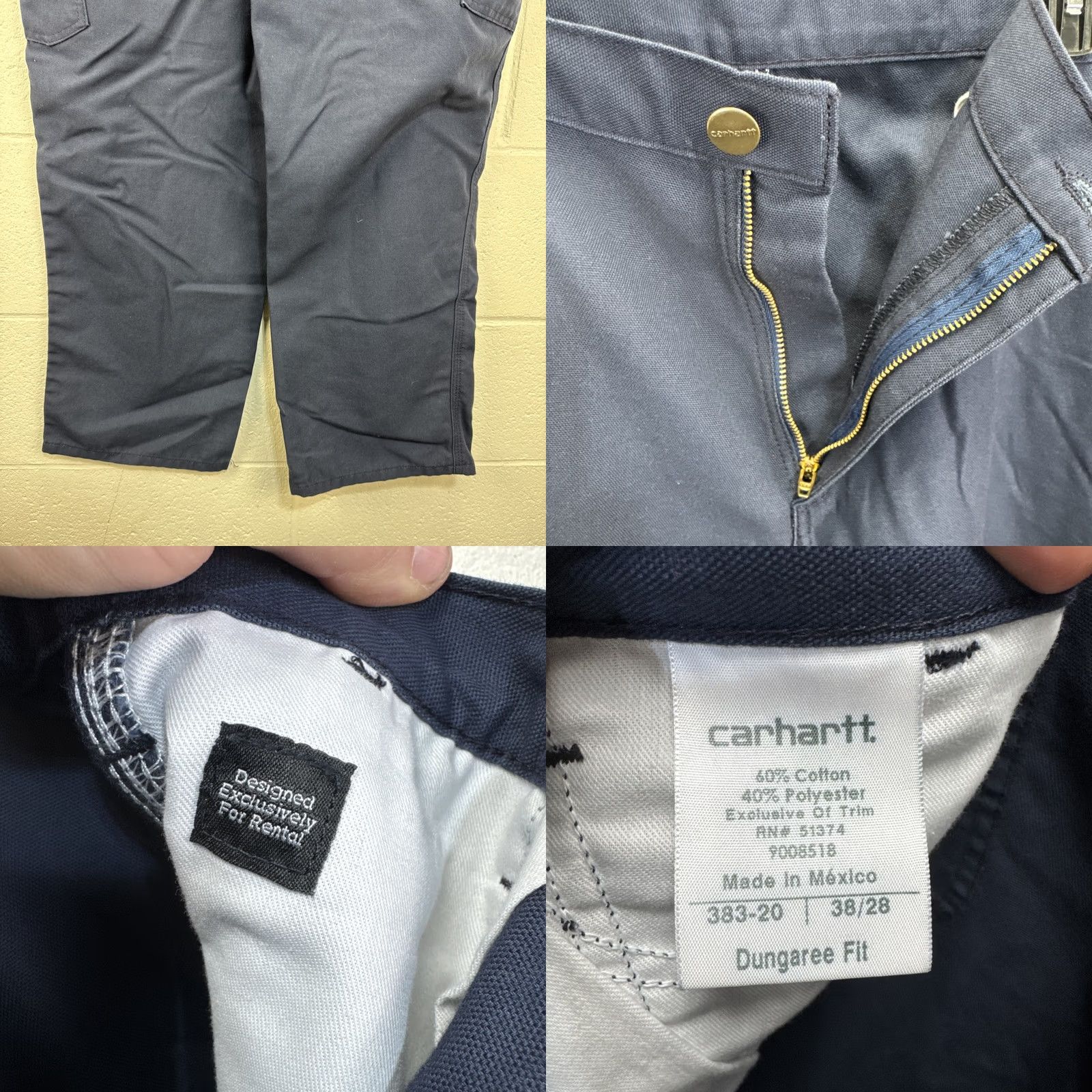 Carhartt Carhartt Canvas Utility Pants Men’s 38x28 Blue Dungaree Fit Chino 383-20 Size US 38 / EU 54 - 9 Thumbnail