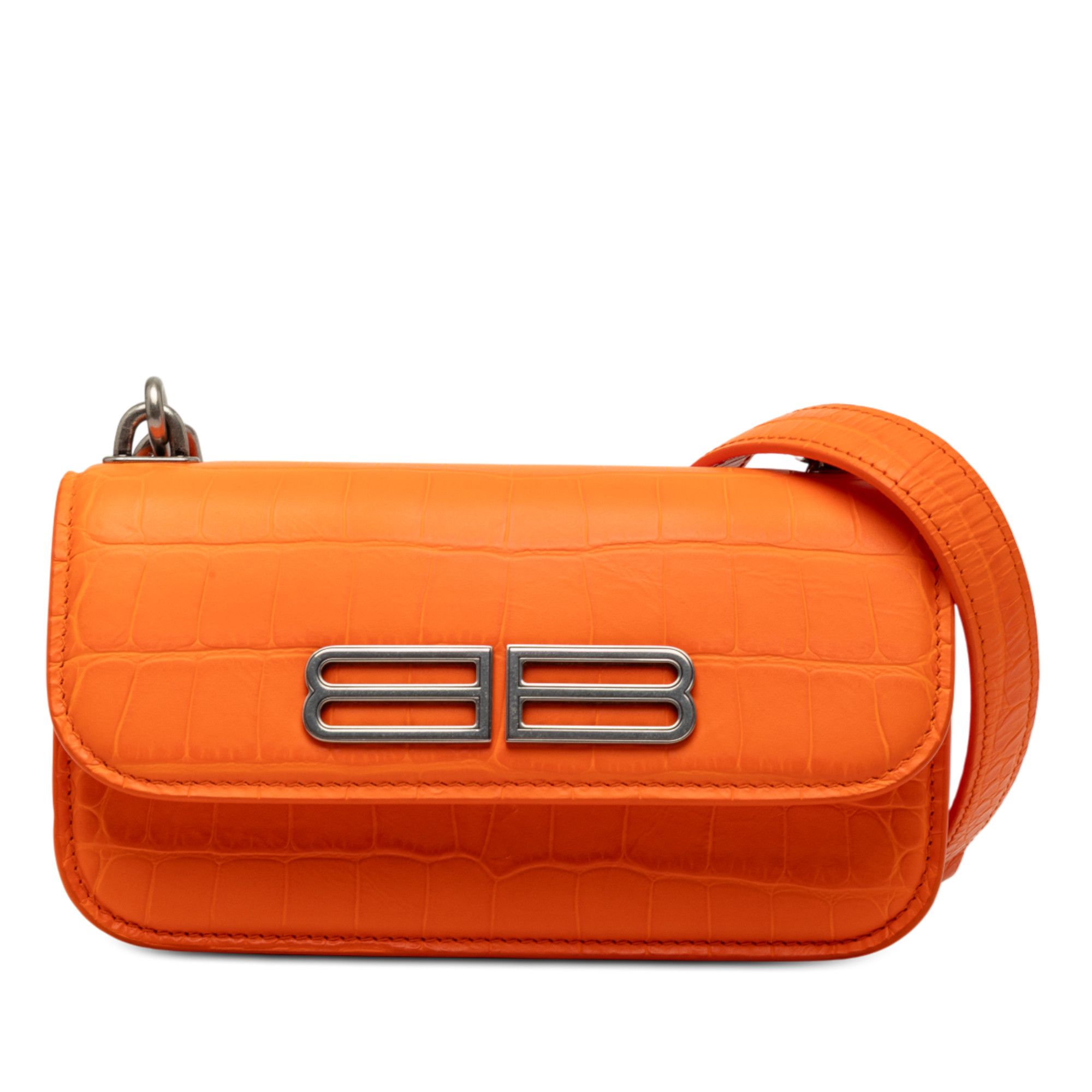 Balenciaga Balenciaga Croc Embossed Calfskin Gossip Chain Bag XS Size ONE SIZE - 1 Thumbnail