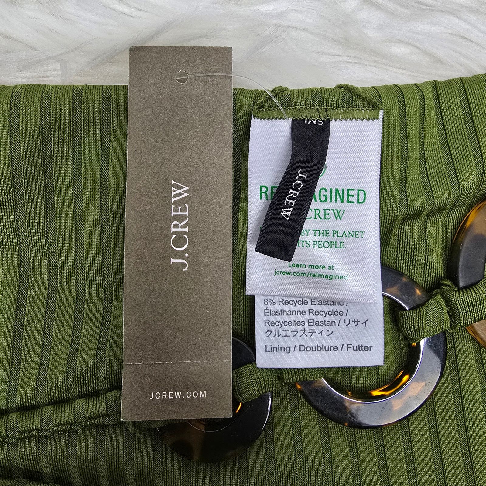 J.Crew NWT J. Crew Wide-rib high-rise bikini bottom w rings Size S Size ONE SIZE - 8 Thumbnail