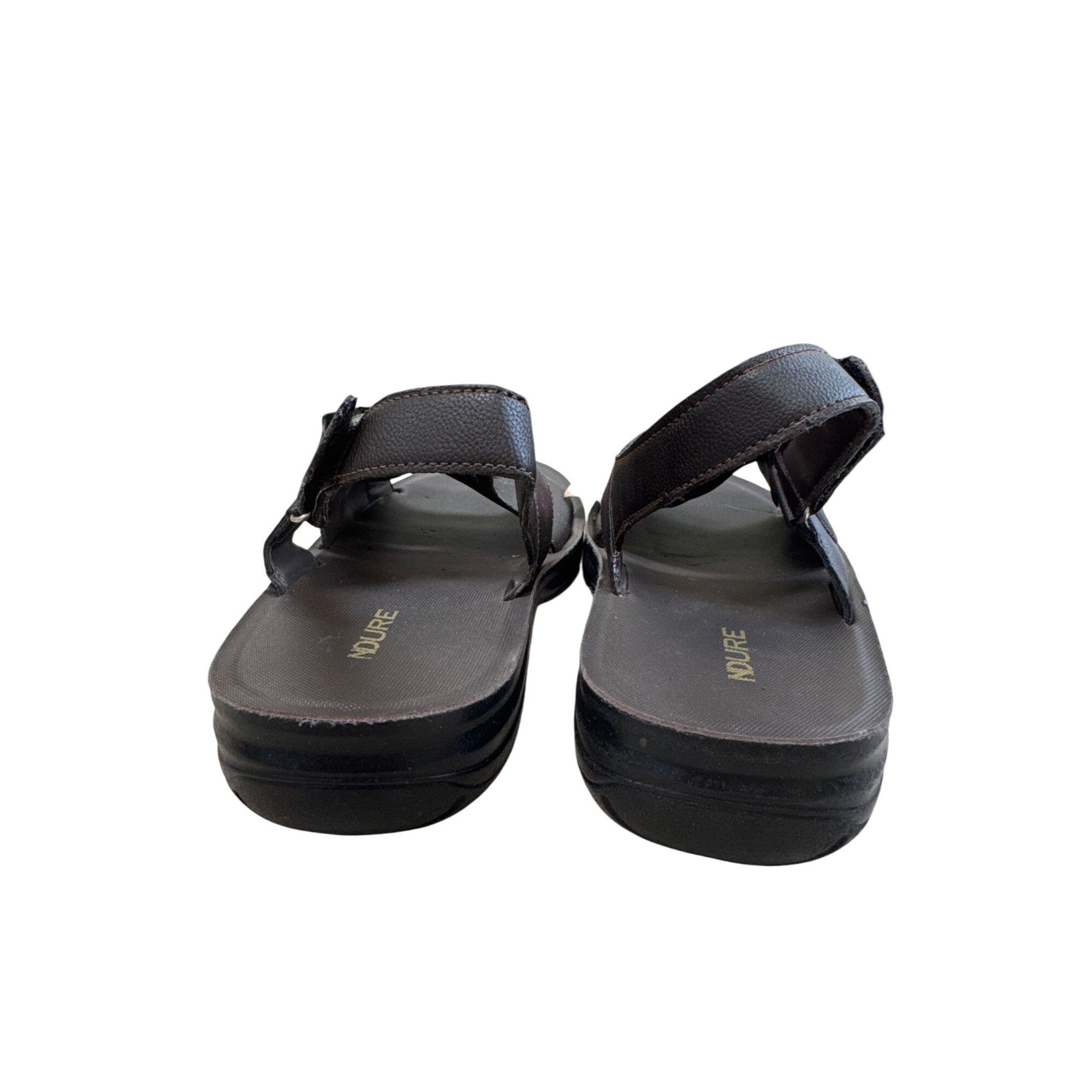 Other Ndure Mens Brown Leather Slip-On Sandals Size 10 SKU 8303 Size US 10 / EU 43 - 6 Thumbnail