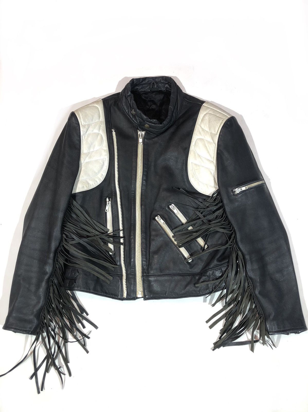 Vintage Echtes Leder Leather Jacket biker Racing Size US XS / EU 42 / 0 - 7 Thumbnail