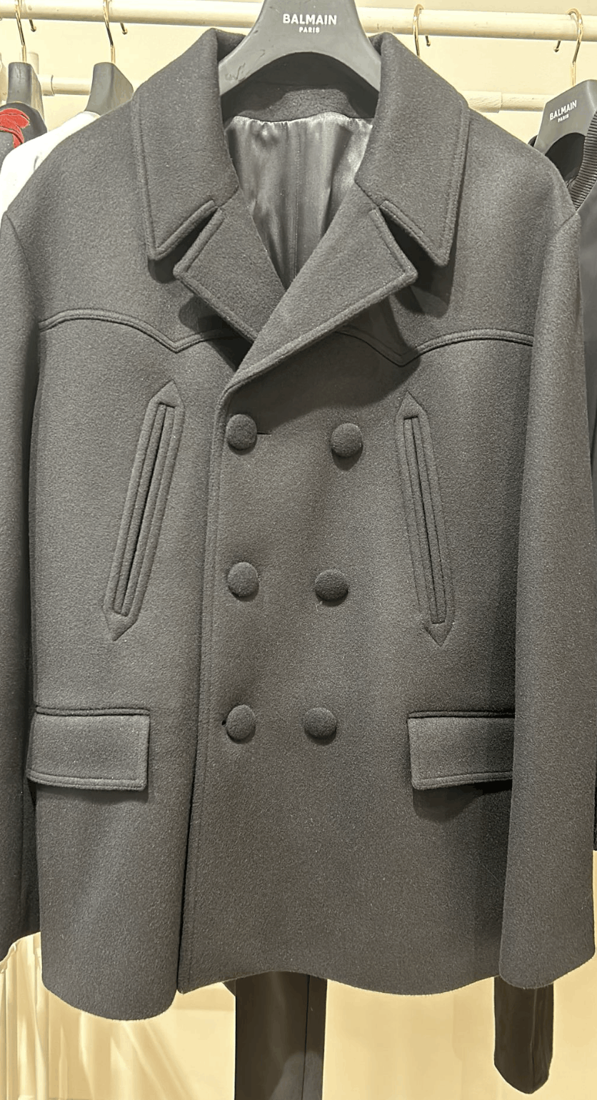 Balmain o1srvl11e1025 Military Wool Coat in Black Size US L / EU 52-54 / 3 - 1 Preview