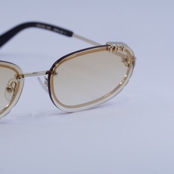 Off-White Off-White OERI13M MIAMI 766E Sunglasses Gold Oval Frame Size ONE SIZE - 2 Thumbnail