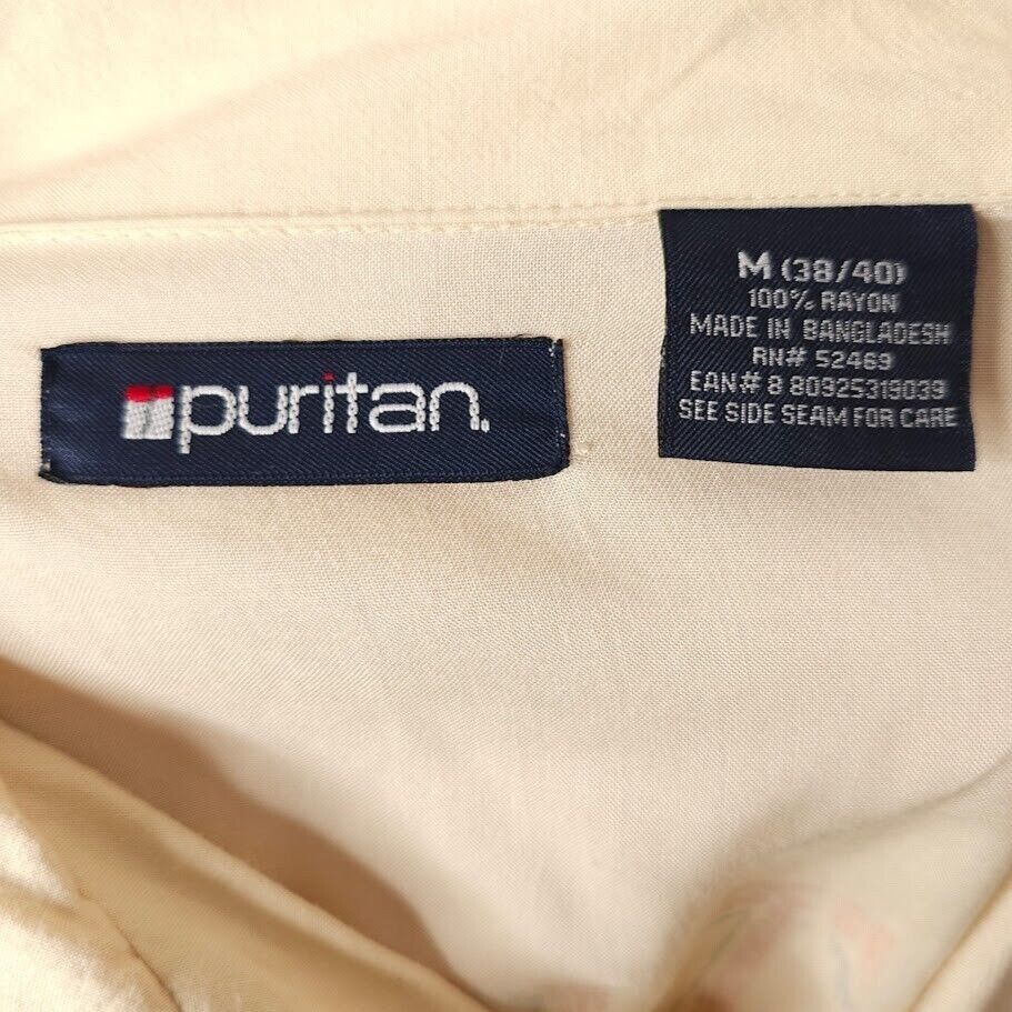 Puritan Tiki Lounge Camp Shirt Mens Size Medium Beige South Sea Size US M / EU 48-50 / 2 - 5 Thumbnail