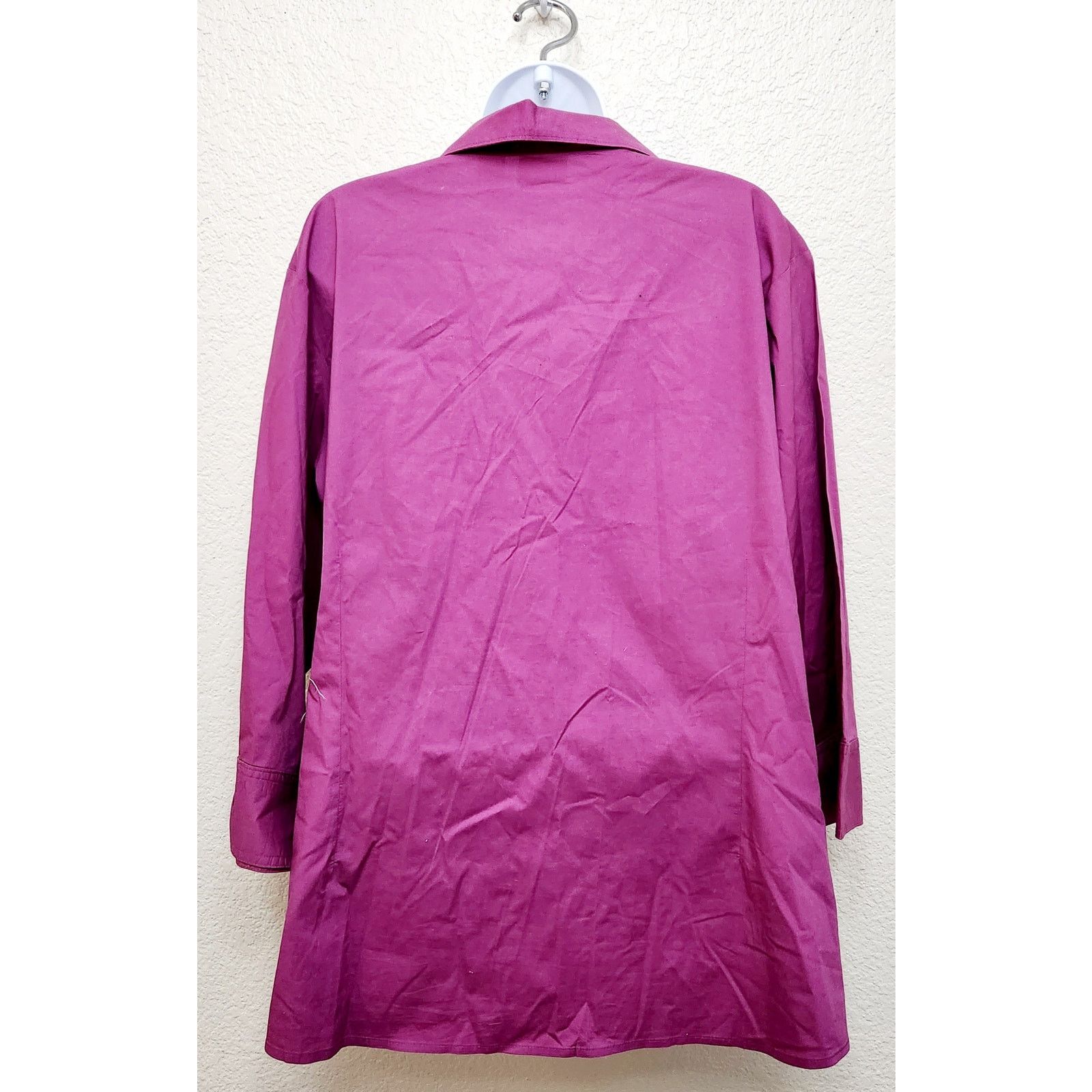 Other Riders By Lee Fuchsia Purple Pink Hidden Buttons Top 2X Plus Size XXL / US 16-18 / IT 52-54 - 3 Thumbnail