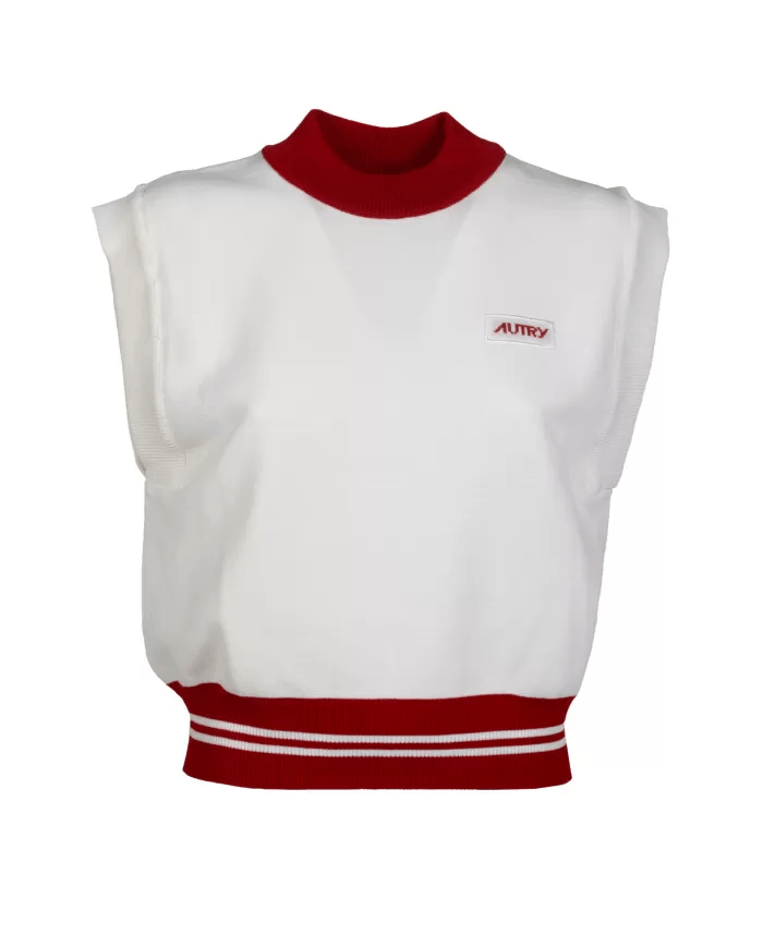 AUTRY o1y0725 Crewneck Sweater in White/Red Size M / US 6-8 / IT 42-44 - 1 Thumbnail