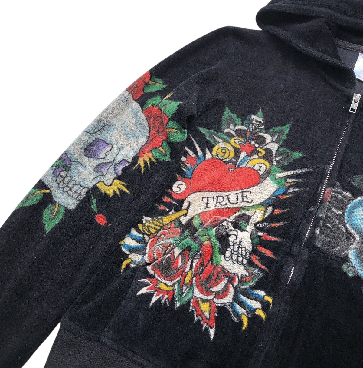 Ed Hardy Ed Hardy By Christian Audigier Velvet Zip Hoodie Jacket Size S / US 4 / IT 40 - 6 Thumbnail
