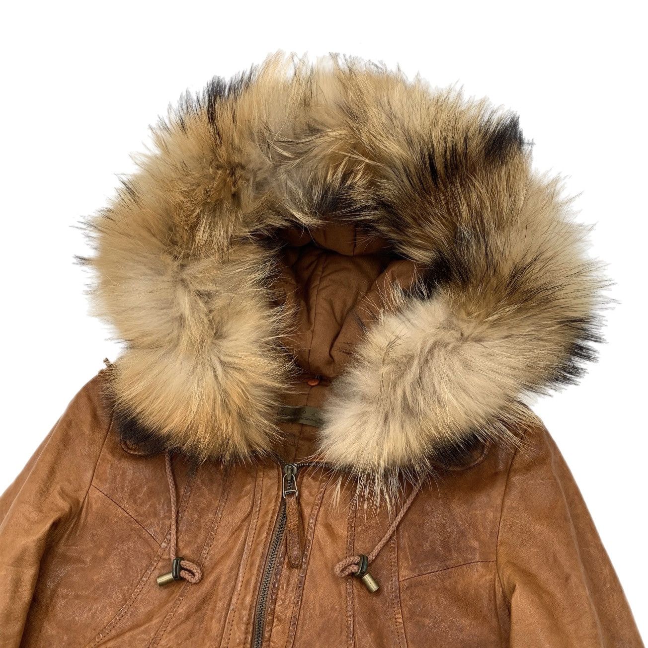 GOA GOA Leather Jacket w/ Fur Size US XS / EU 42 / 0 - 2 Thumbnail