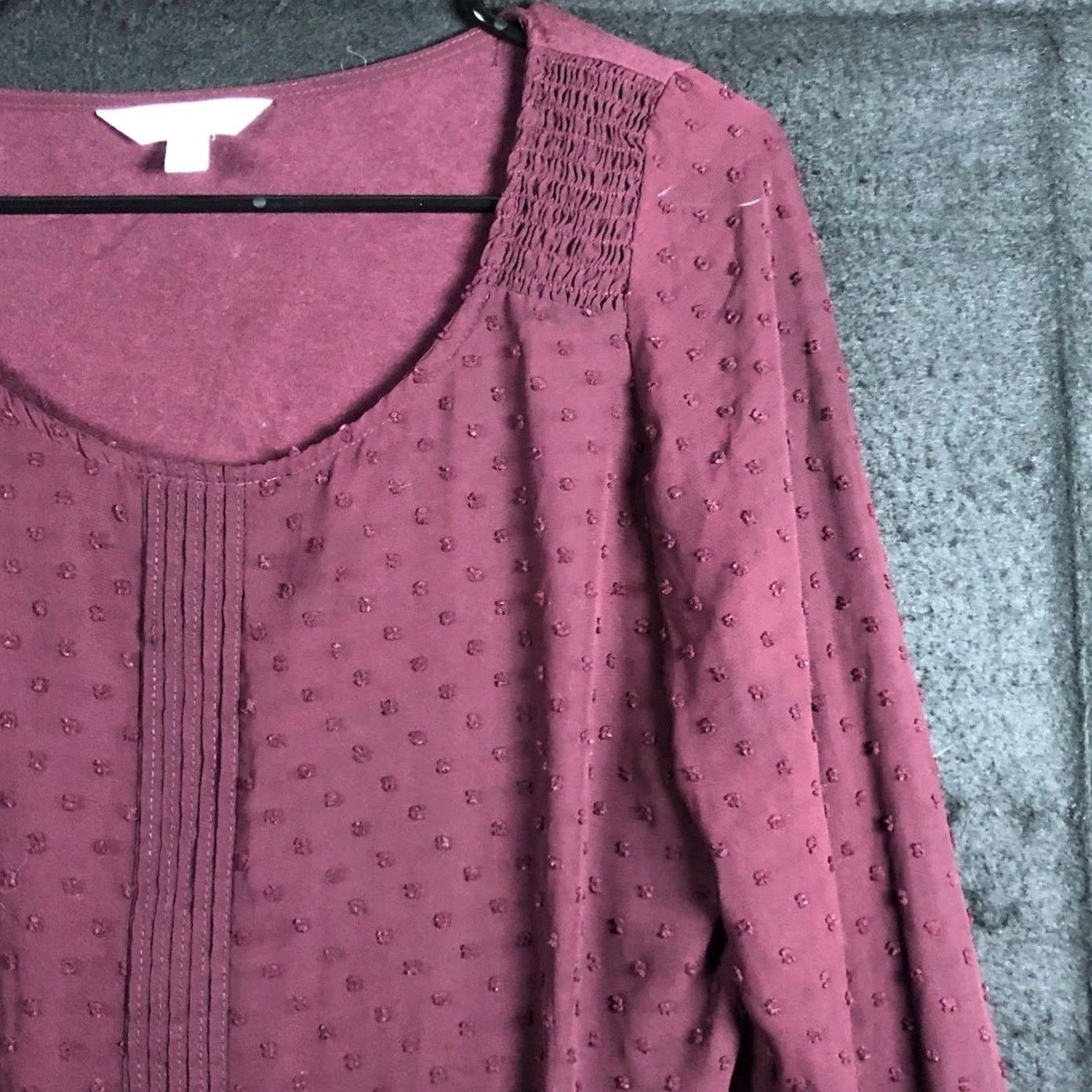 Lauren Conrad Lauren Conrad Blouse Womens Maroon Scoop Neck Lined Long Sleeve Modal Blend S Size S / US 4 / IT 40 - 5 Thumbnail