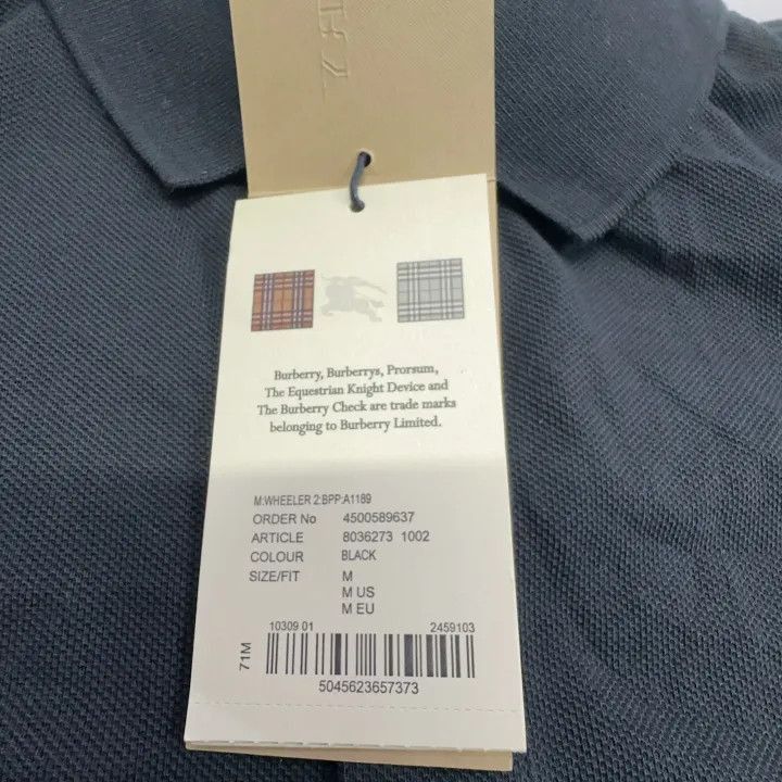 Burberry Burberry Burberry Black Embroidered Logo Polo Shirt-2507 Size US M / EU 48-50 / 2 - 8 Thumbnail