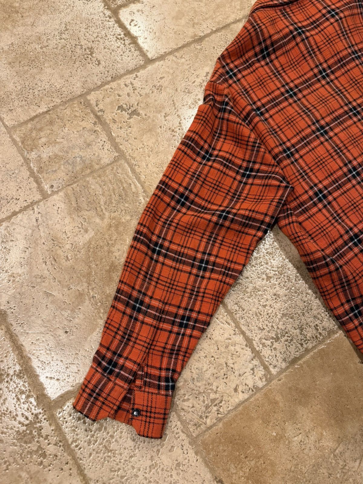 Celine Celine Hedi Slimane FW23 Orange/Red Flannel Button Up Shirt Size US XL / EU 56 / 4 - 12 Thumbnail
