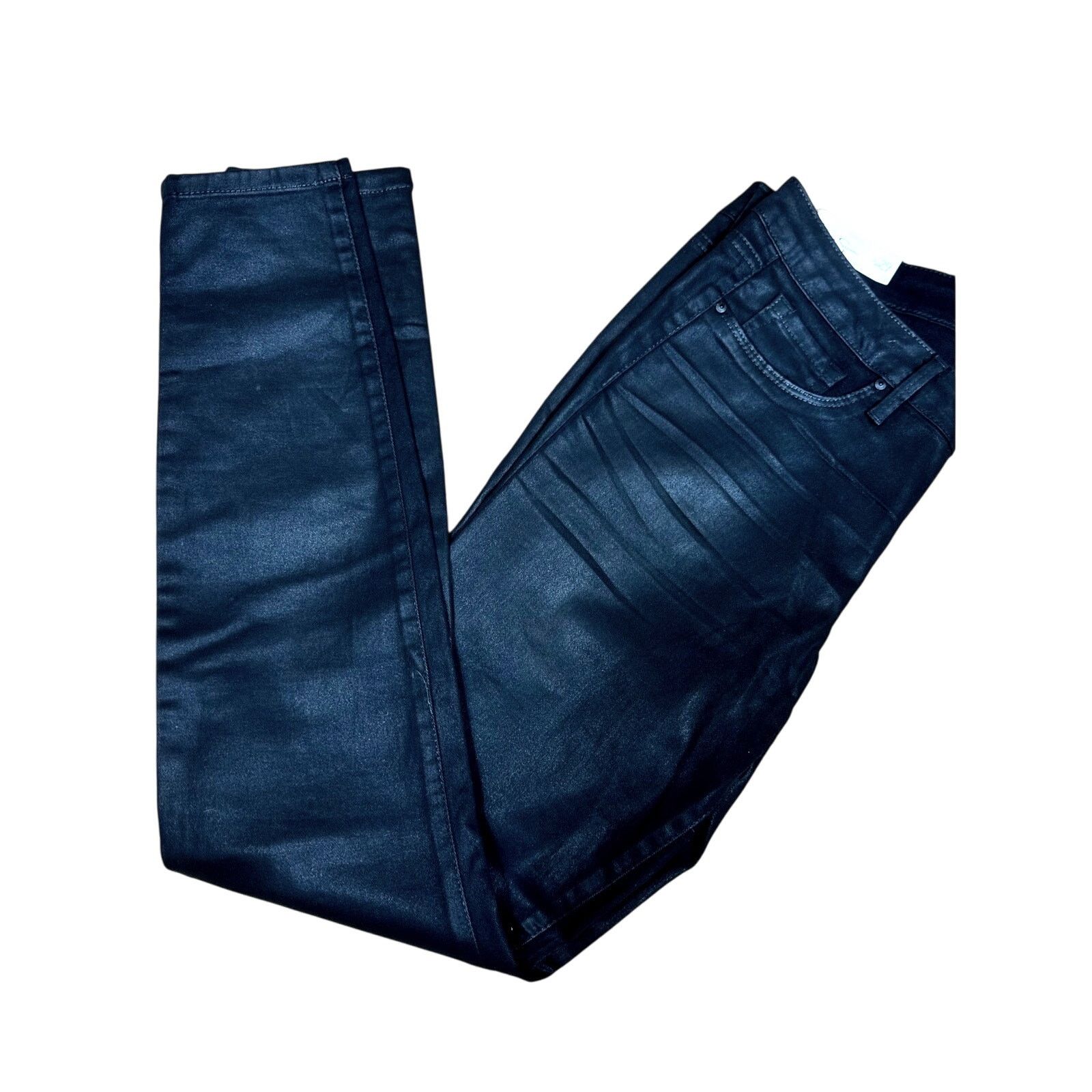 Jessica Simpson Jessica Simpson Mid Rise Skinny Jeans Shiny Black 8 (29) Size 29" - 11 Thumbnail