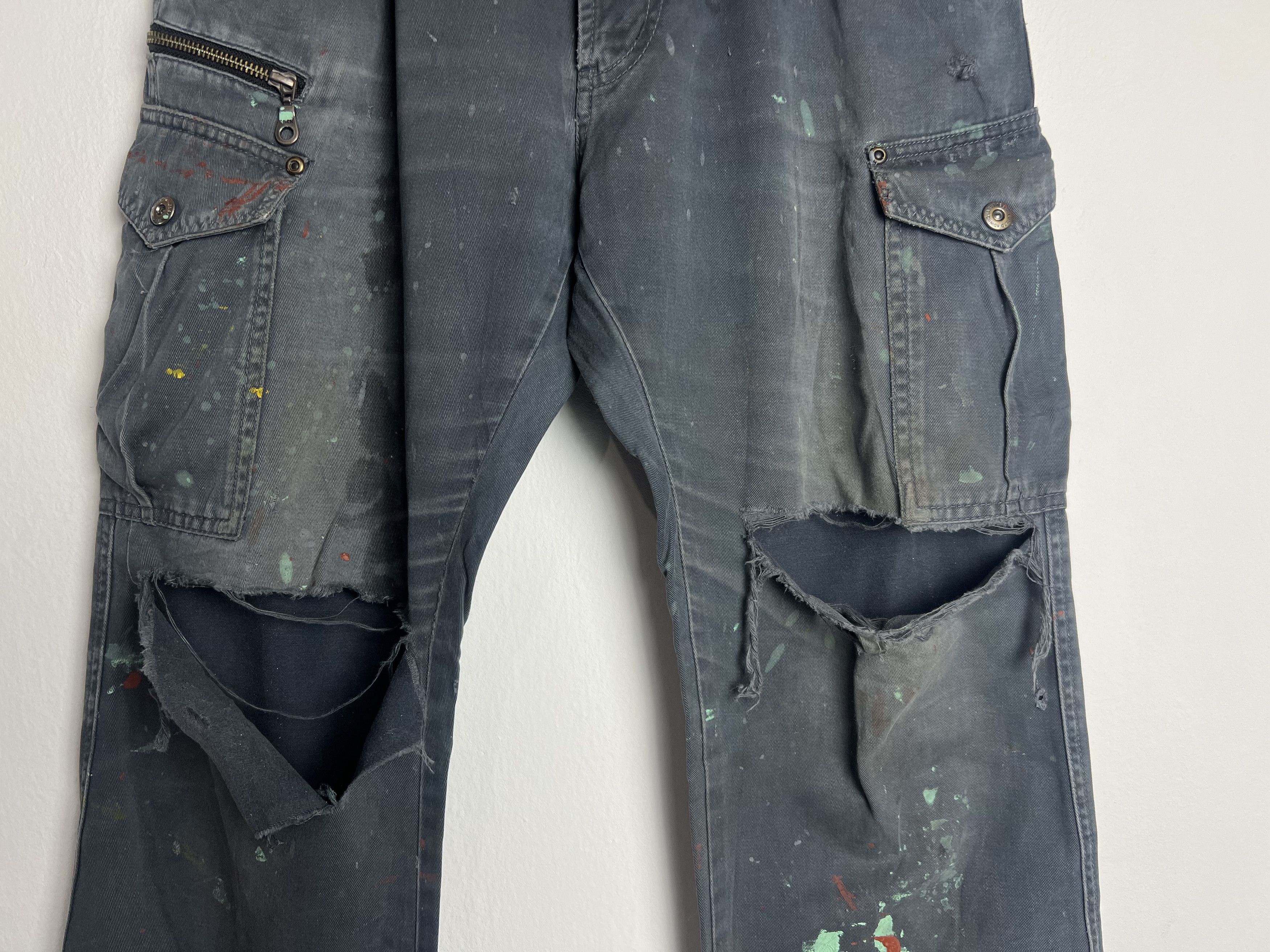 Seditionaries Distressed Paint Splatter Dirty Cargo Pant Size US 31 - 4 Thumbnail