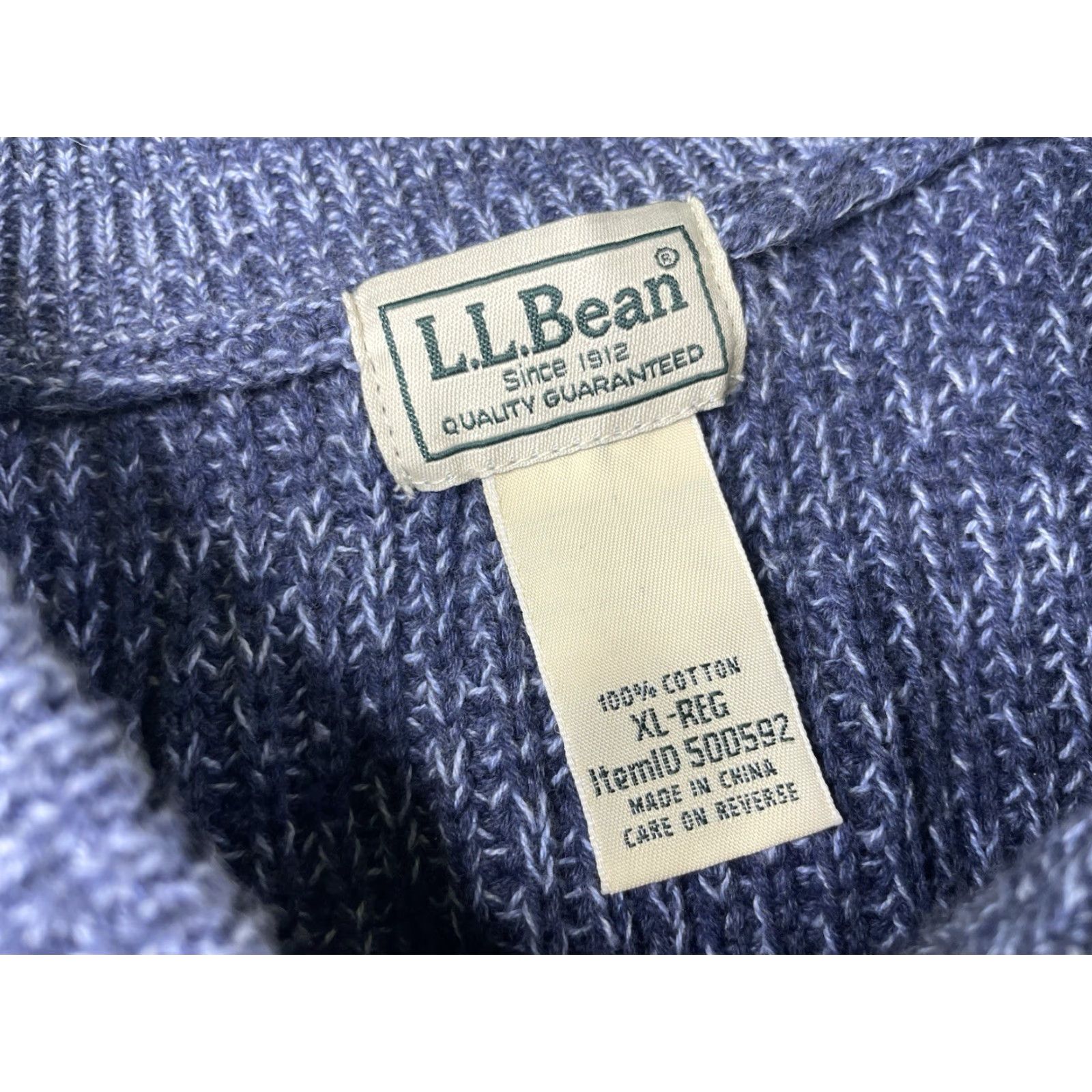 Vintage L.L. Bean Mens XL Blue Heavyweight Knit Pullover Henley Sweater Cabincore 500592 Size US XL / EU 56 / 4 - 3 Thumbnail