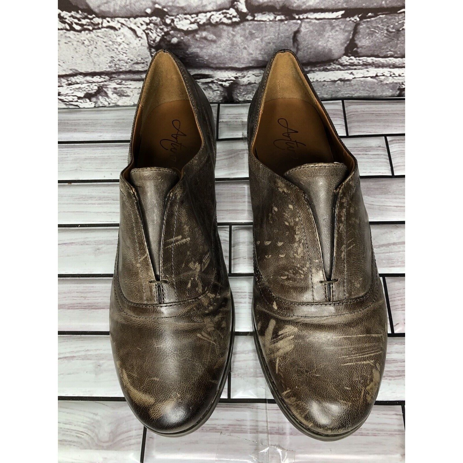 Other Arturo Chiang Lucinda Brown Leather Career Oxfords Loafers Size US 7 / IT 37 - 11 Thumbnail