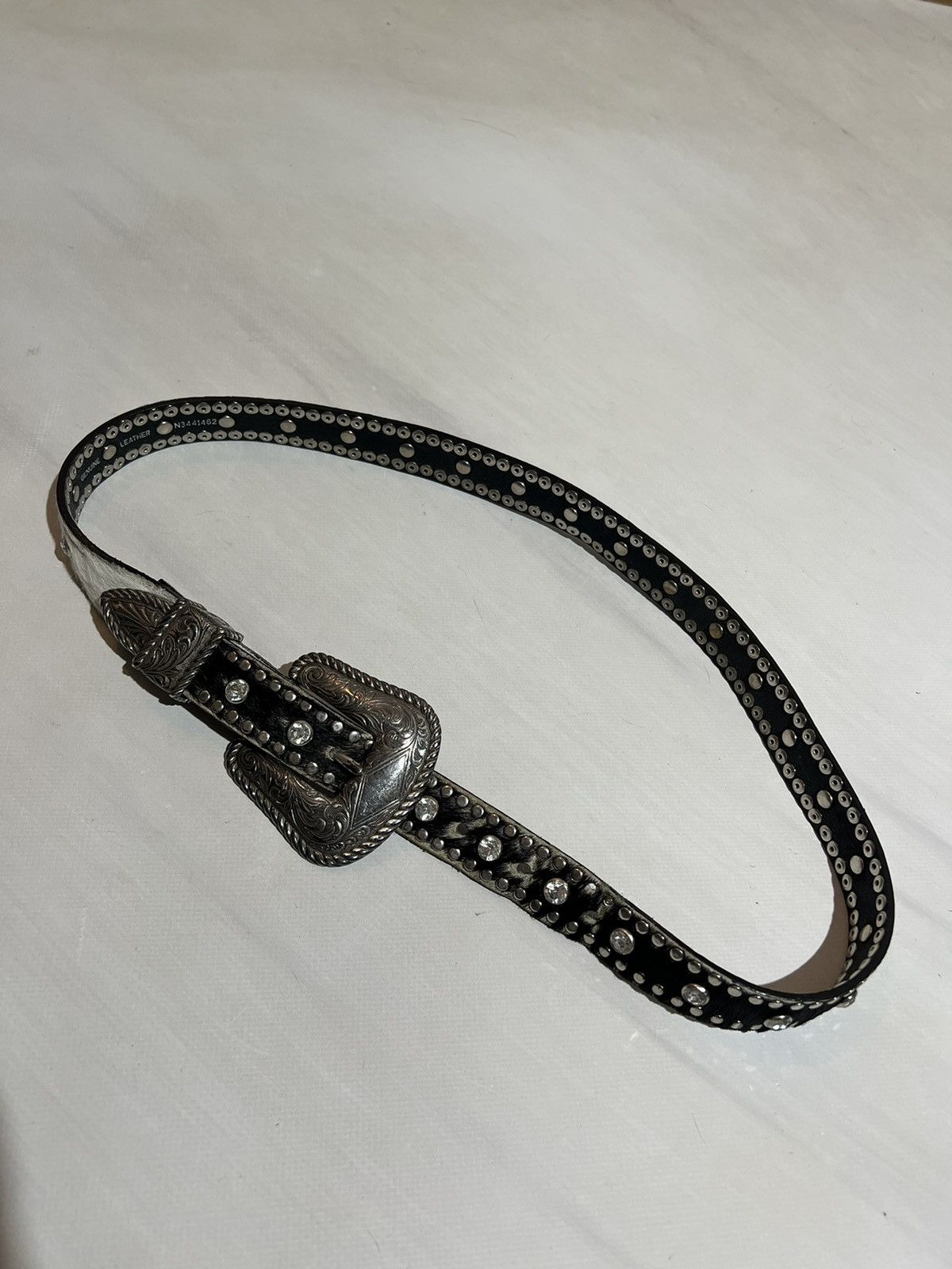 Hysteric Glamour × If Six Was Nine × Vintage Vintage Mohair / Fuzzy Y2K Leather Belt BB Simon style Size 28 - 2 Thumbnail