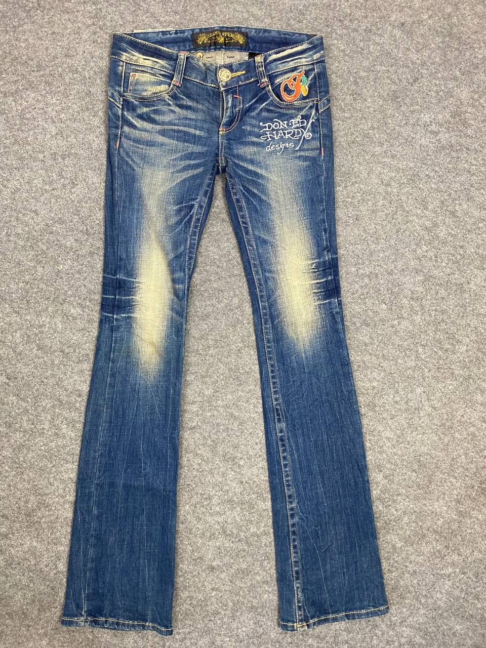 Ed Hardy red pepper x ed hardy bootcut flare denim nice design Size 32" / US 10 / IT 46 - 8 Thumbnail