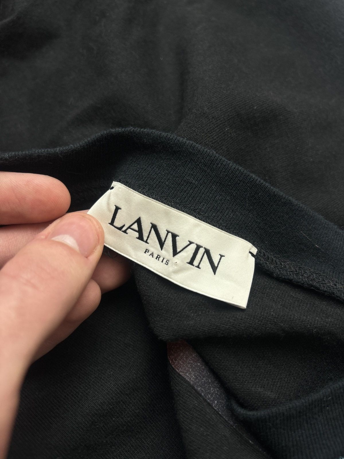 Lanvin Greetings from Lanvin logo black T-shirt Size US XXL / EU 58 / 5 - 6 Thumbnail