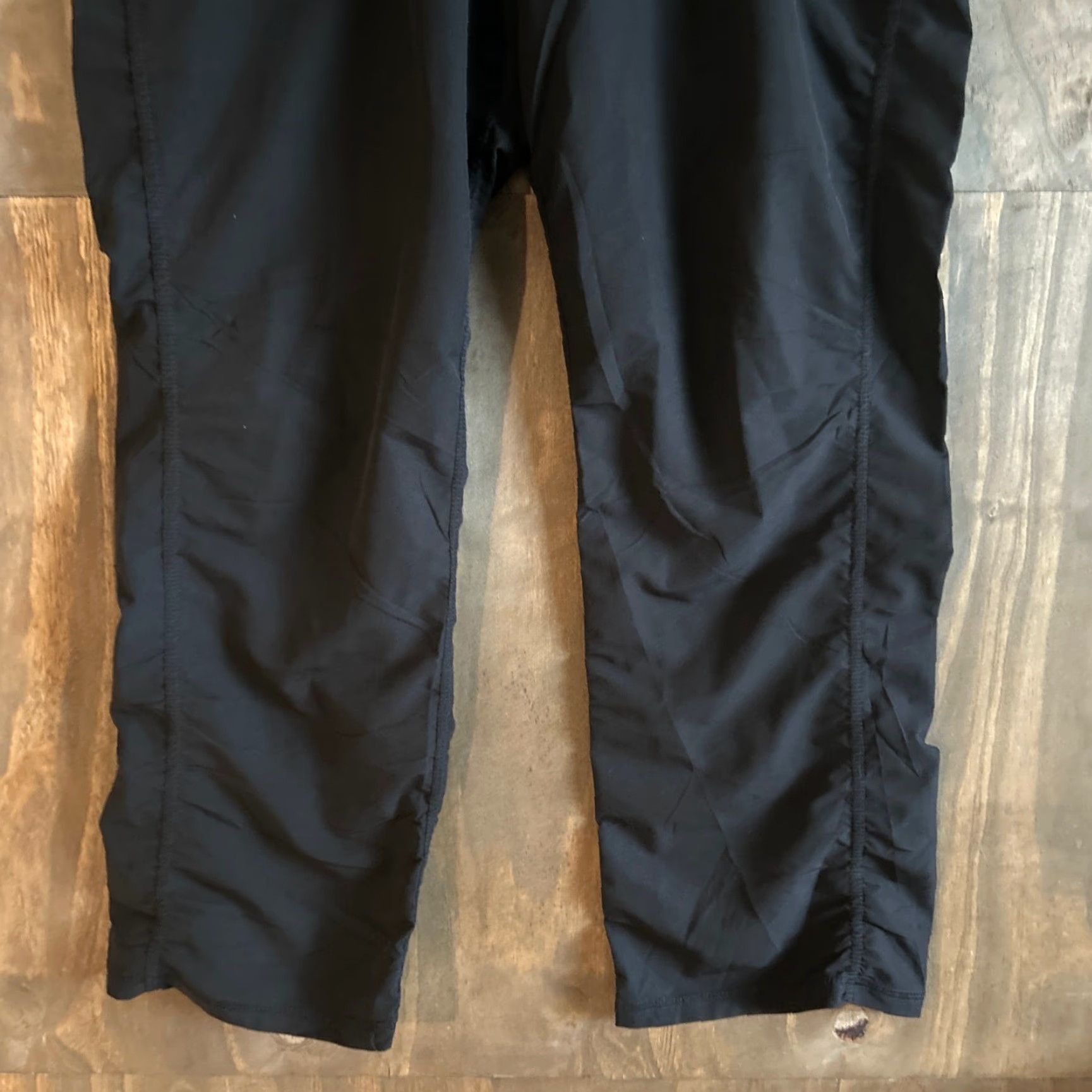 Vintage Unbranded Womens Pants Black High Rise Pull On Drawstring Lightweight 33 Waist Size 24" / US 00 / IT 34 - 3 Thumbnail
