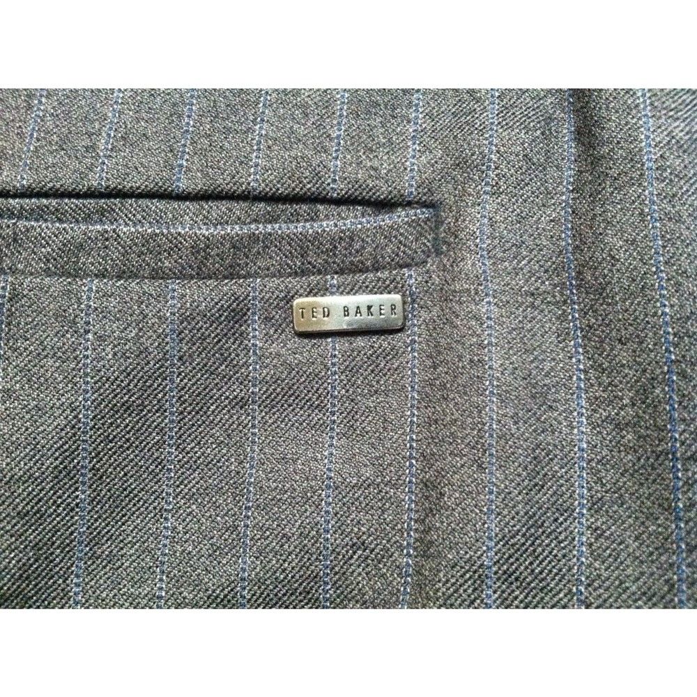 Ted Baker TED BAKER MEN'S BROWN 100%WOOL STRIPED DRESS PANTS 38/34 Size 38L - 8 Thumbnail