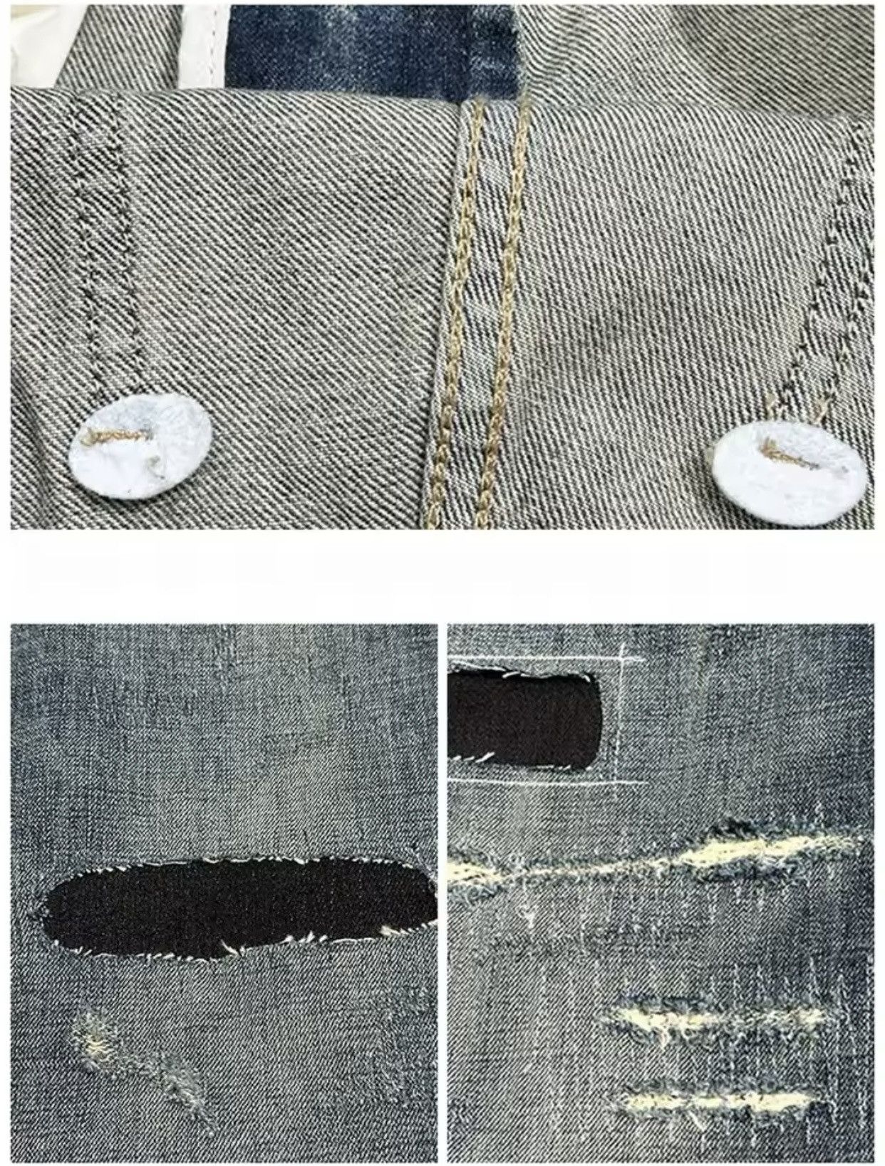 Denime × Vintage American High Quality Patch Ripped Jeans Size US 31 - 3 Thumbnail