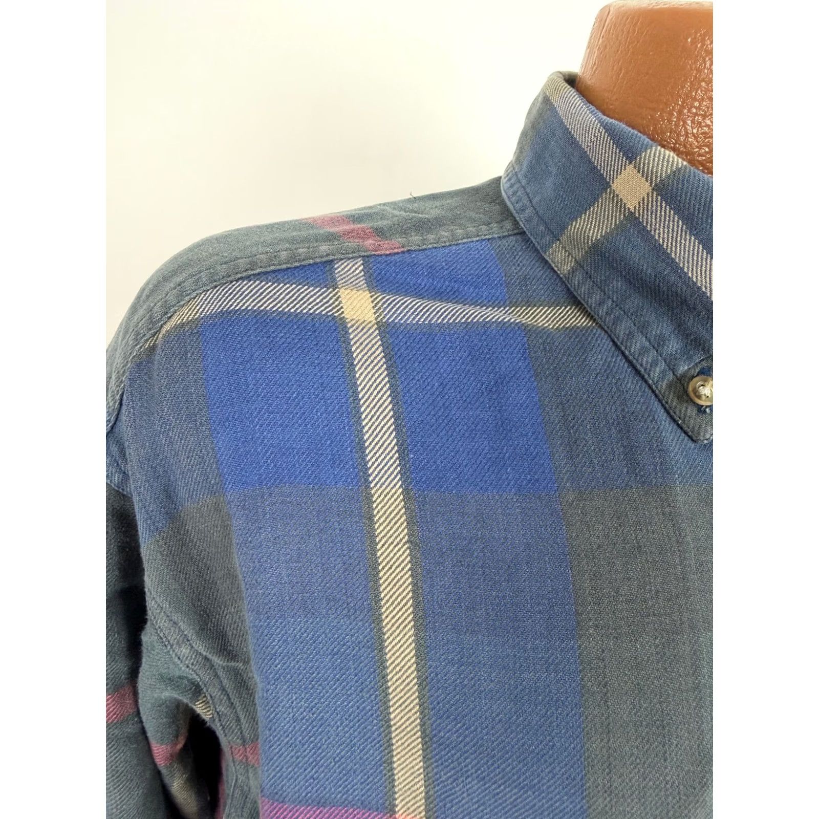 Timberland VINTAGE Timberland Shirt Men M Blue Plaid 90s Flannel Midweight Cotton Button-Up Size US M / EU 48-50 / 2 - 4 Thumbnail