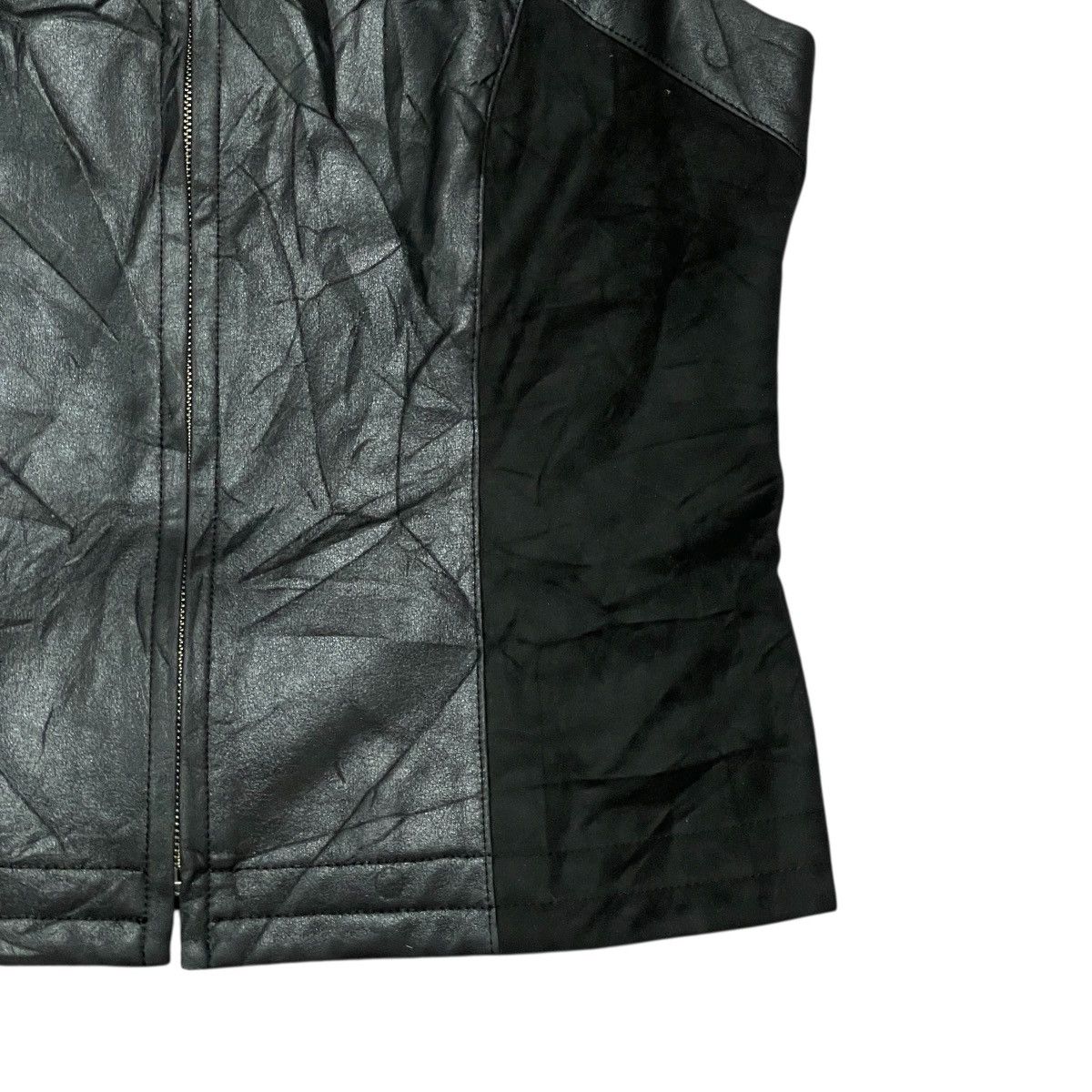 Karl Lagerfeld Vintage Karl Lagerfeld Faux Leather Biker Moto Vest Jacket Size US XS / EU 42 / 0 - 4 Thumbnail