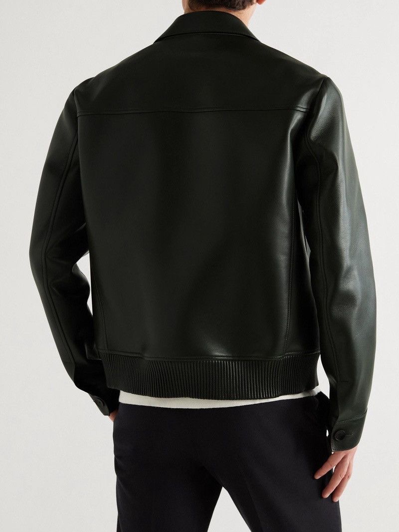 Mr P. Dark Green Mr. P Leather Jacket Size US L / EU 52-54 / 3 - 4 Thumbnail