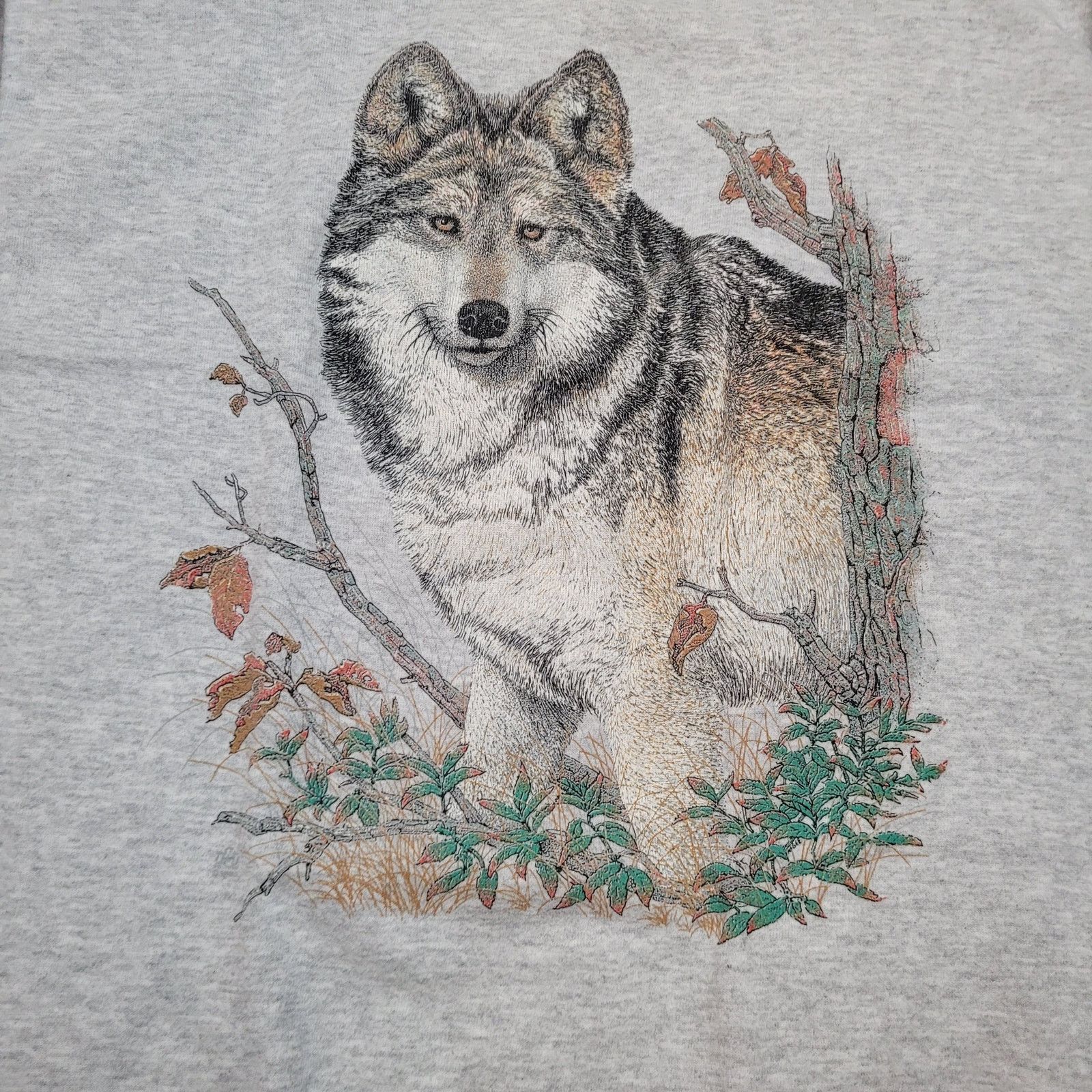 Vintage VTG 90s USA Made Wolf Sweatshirt Mens M Baggy 90s Oversized Size US L / EU 52-54 / 3 - 2 Thumbnail