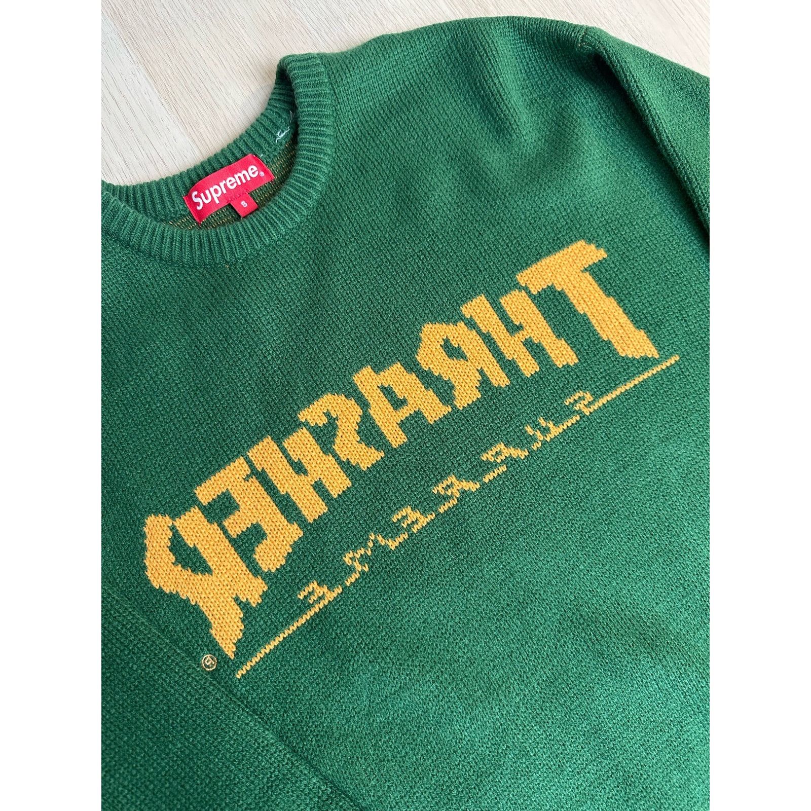 Supreme x Thrasher Sweater Green Size S FW21 - NEW Supreme