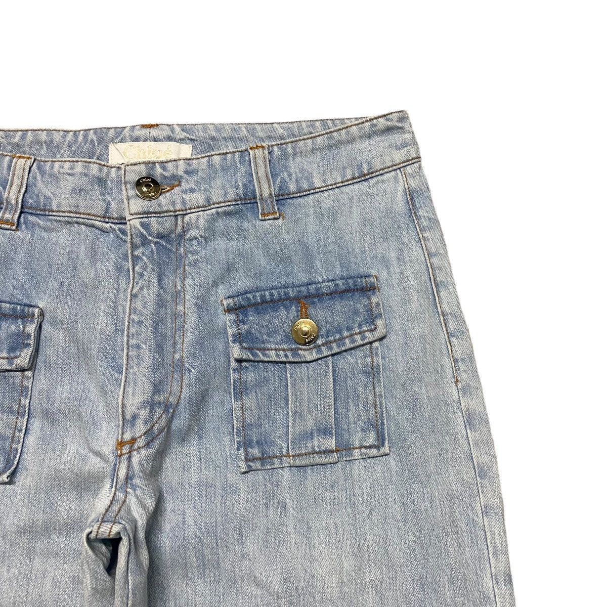 Chloe Denim Flare Jeans Bleu Delave