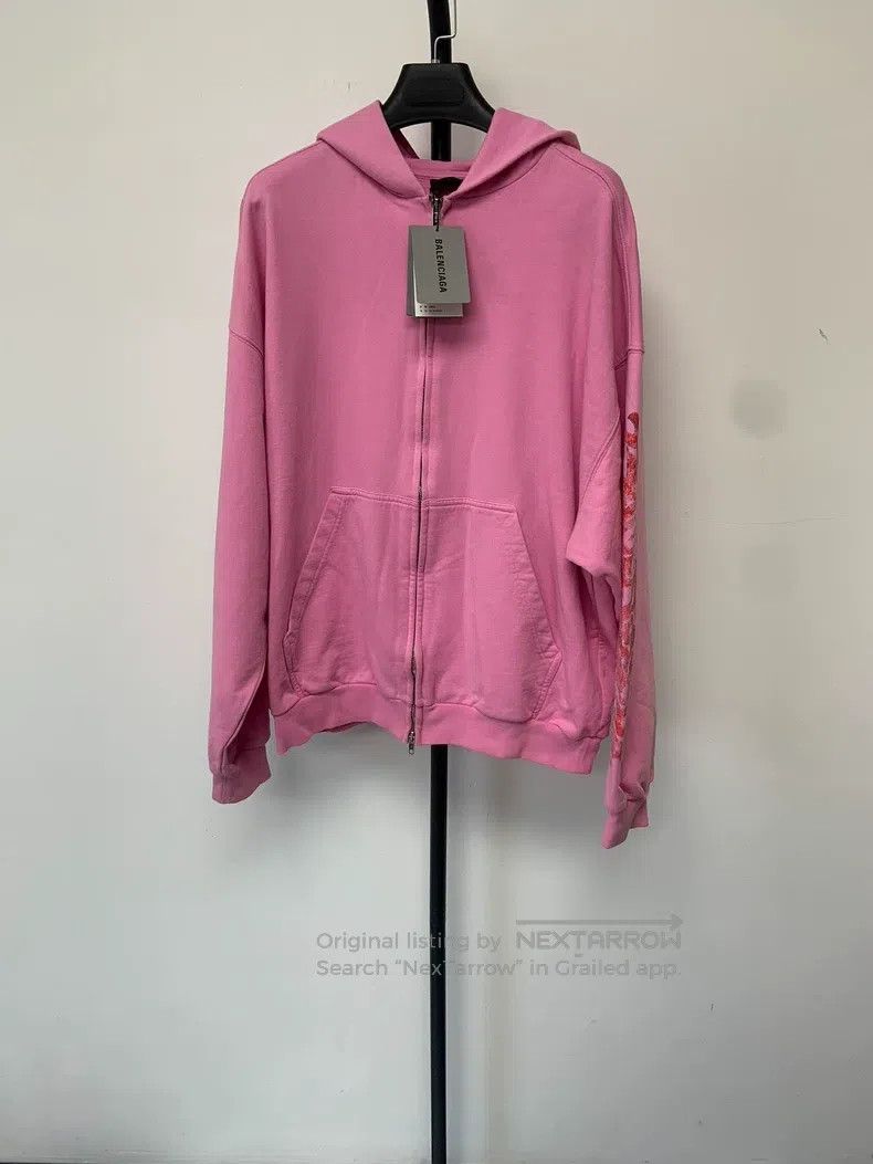 Balenciaga Balenciaga Disaster Flame Zip-Up Hooded Sweatshirt Size US S / EU 44-46 / 1 - 2 Thumbnail