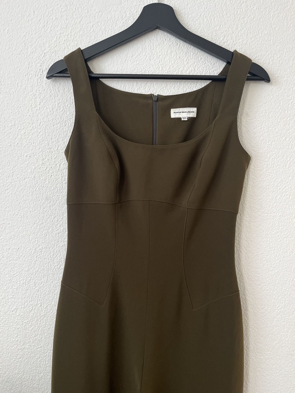 Designer × Mugler × Thierry Mugler Thierry Mugler vintage khaki jumpsuit S/M 38 Size 27" / US 4 / IT 40 - 9 Thumbnail