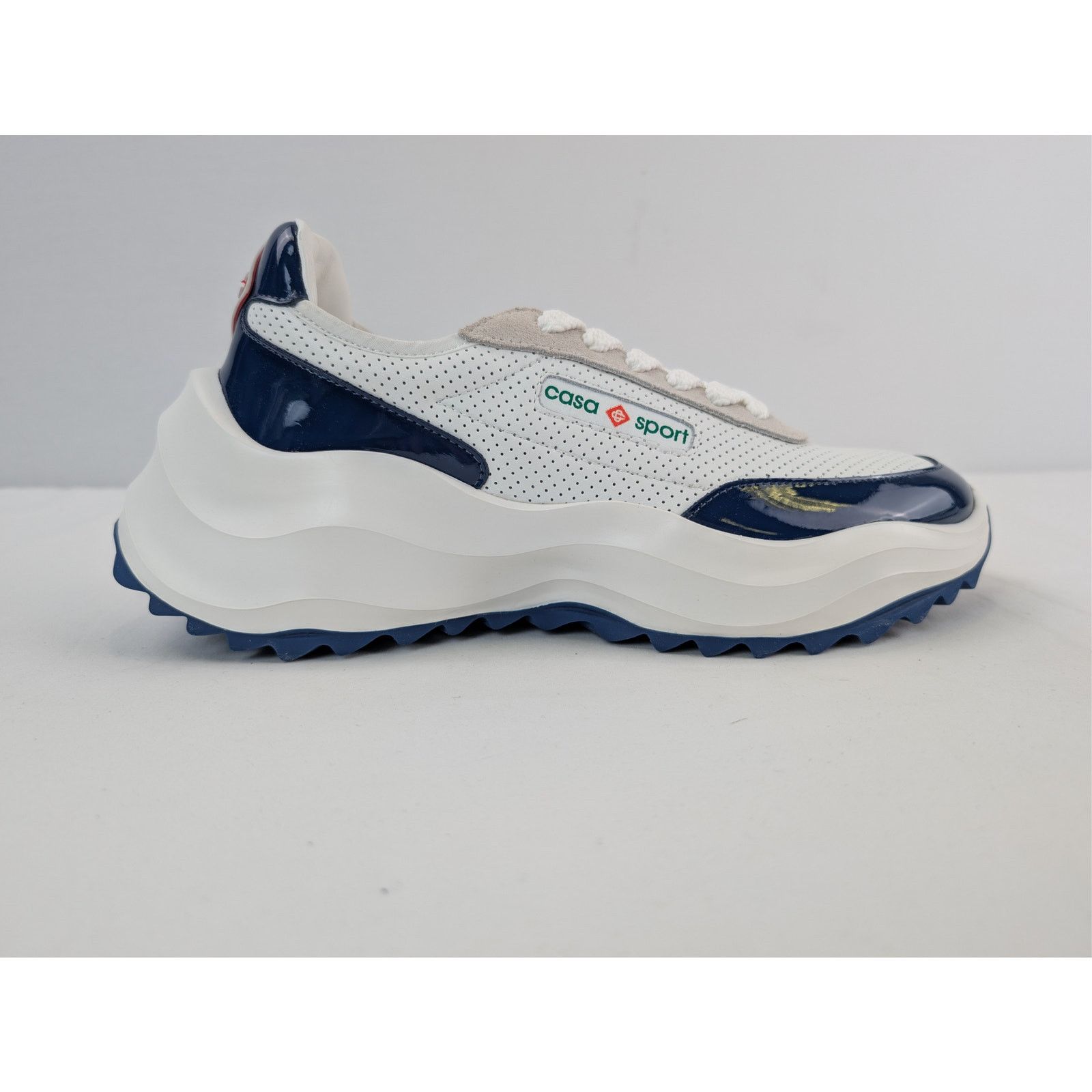 Casablanca o1rshd1 Leather Mens Atlantis Sneaker in White / Navy Size US 9.5 / EU 42-43 - 4 Thumbnail