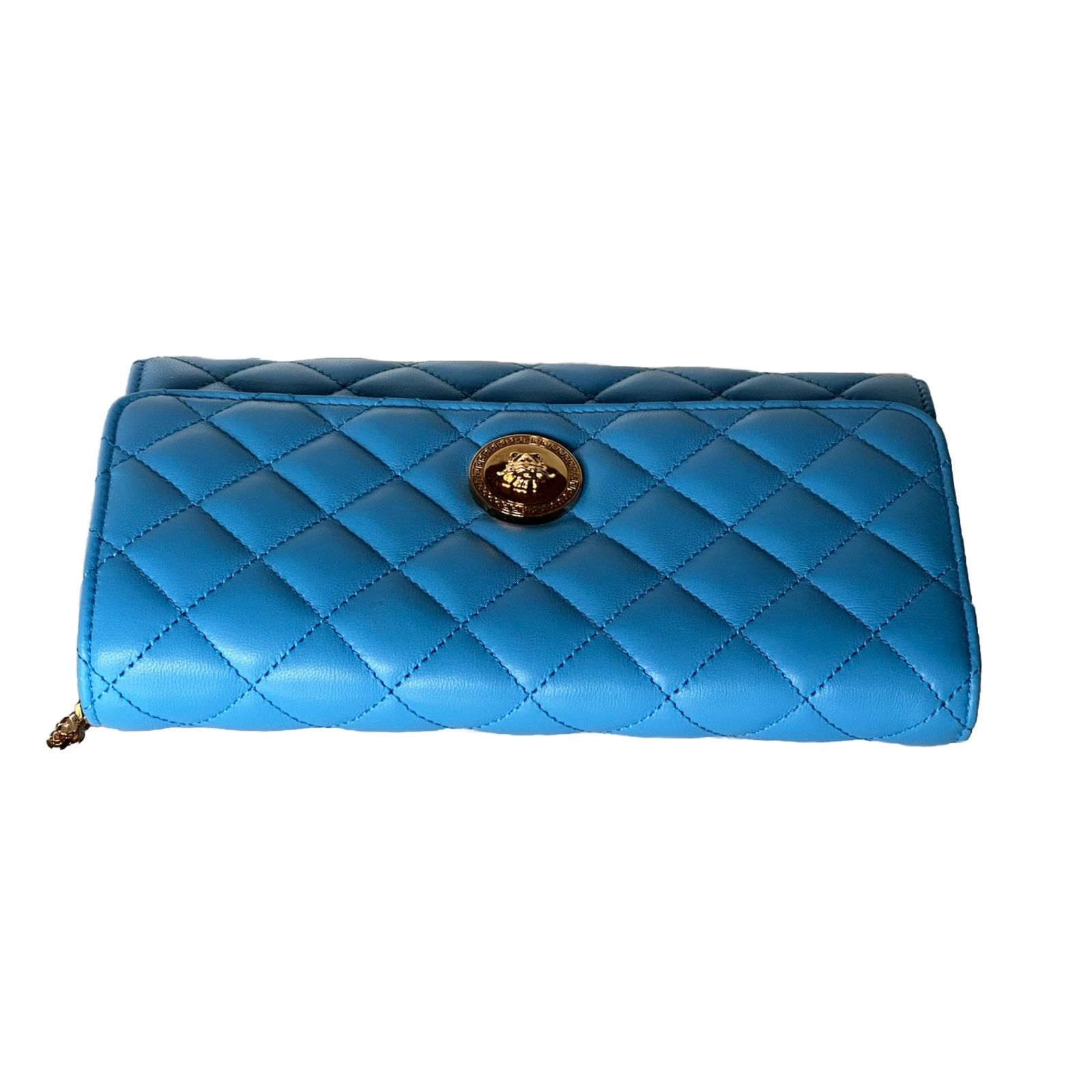Versace Versace Evening Quilted Leather Blue Shoulder Bag DBSI159S Size ONE SIZE - 3 Thumbnail
